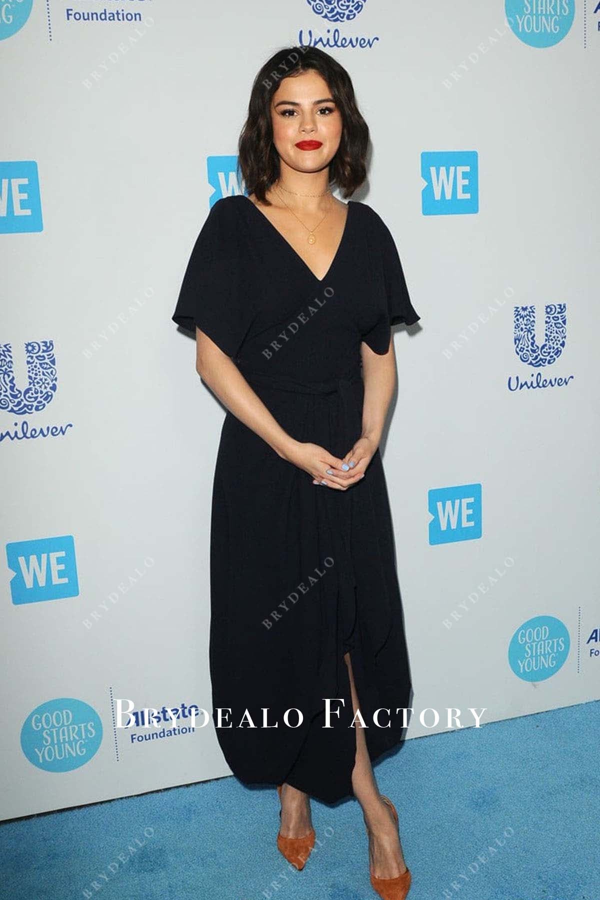 Selena Gomez short sleeves 2018 WE Day Red Carpet dress