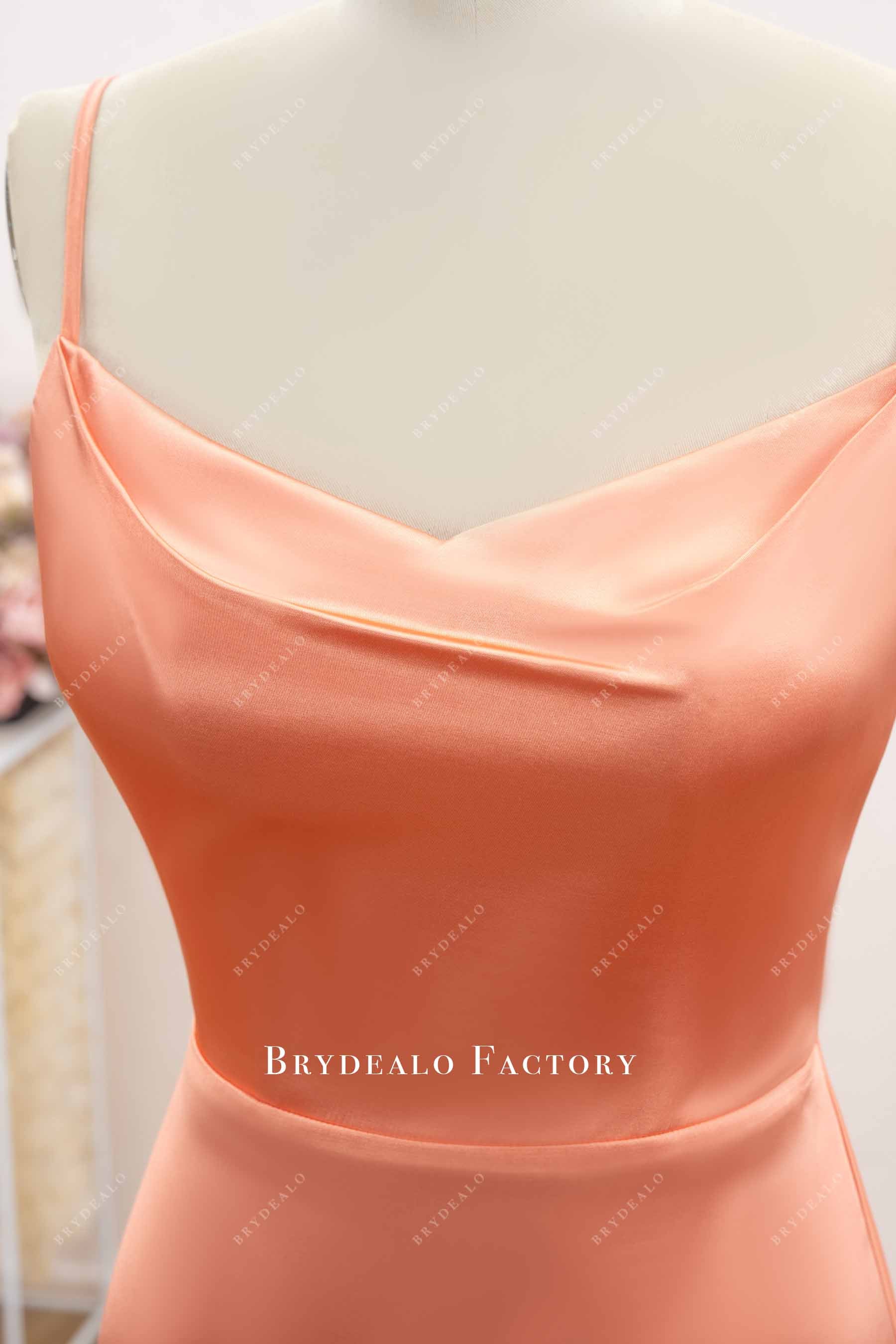 spaghetti straps a line bridesmaid dress