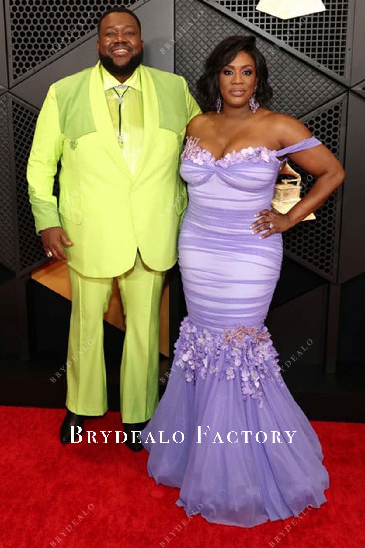 Tanya Blount trumpet 2024 Grammys Red Carpet dress