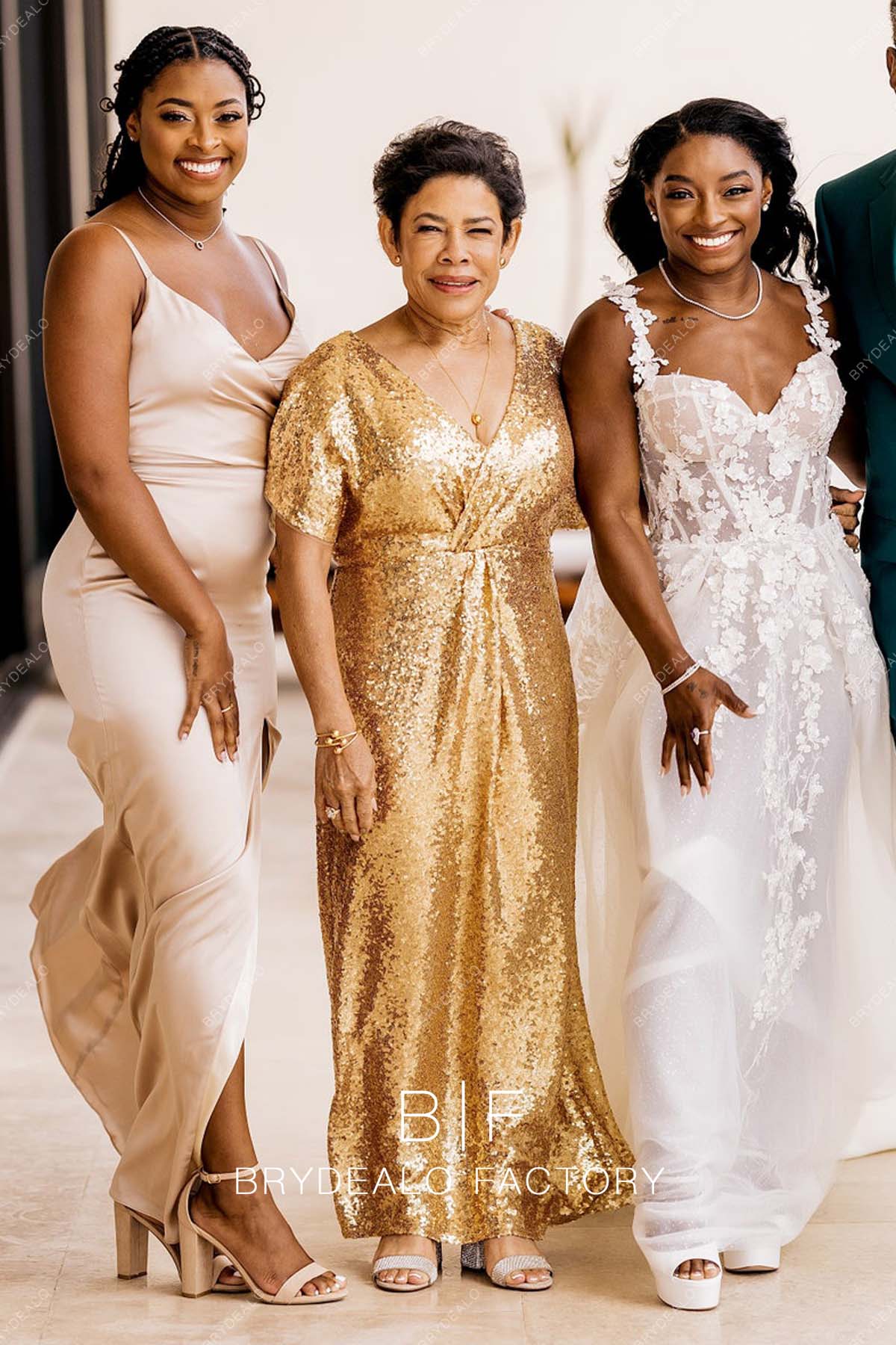 Gold gown mother of the bride hotsell