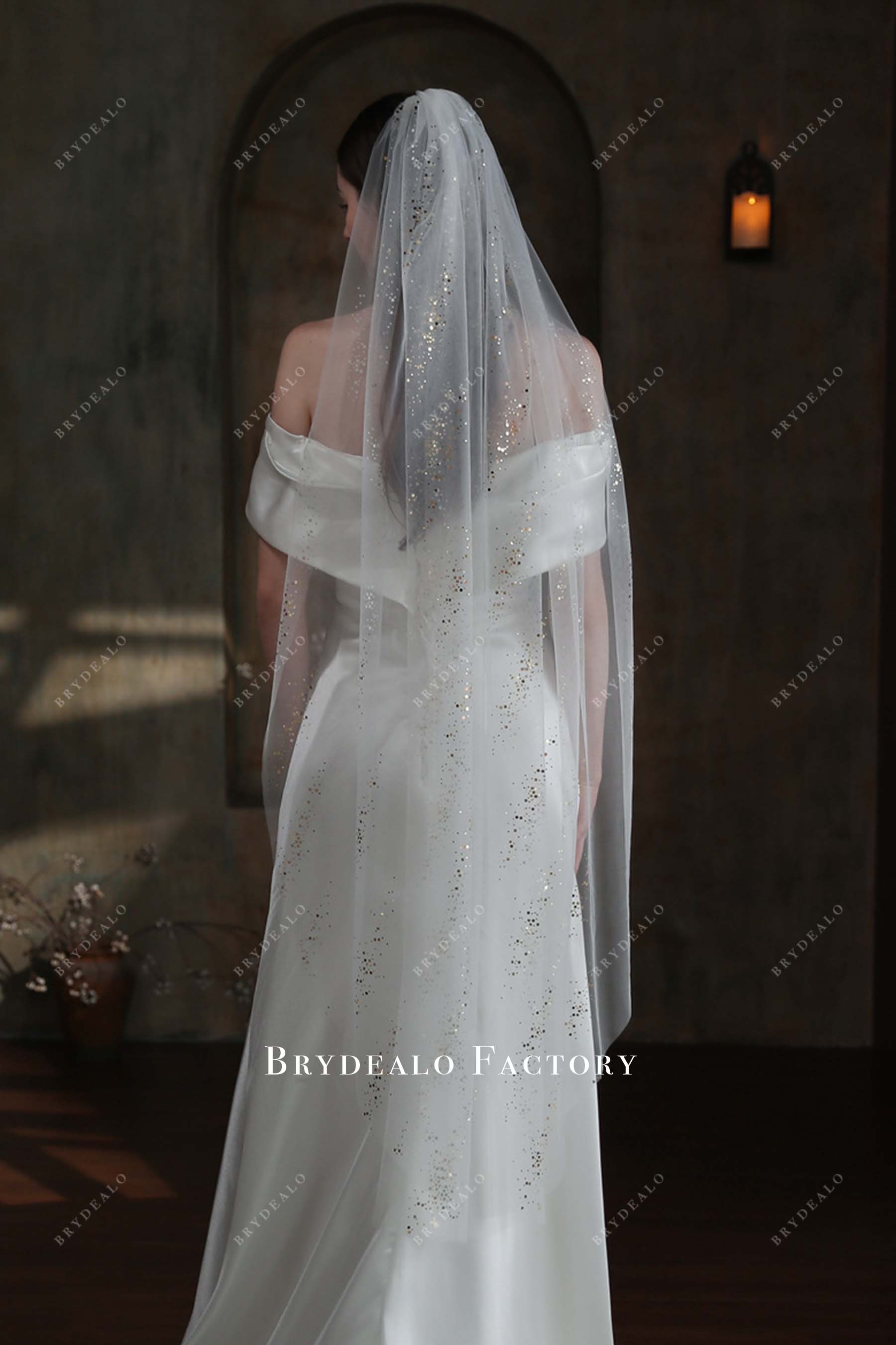 waltz length tulle bridal veil