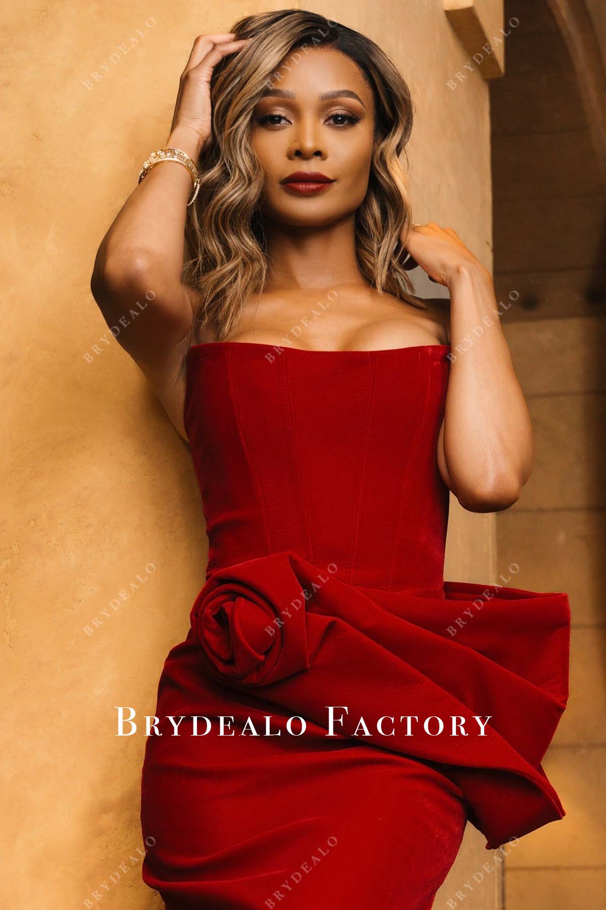 Zuri Hall red strapless prom dress 2025 Oscars red carpet 