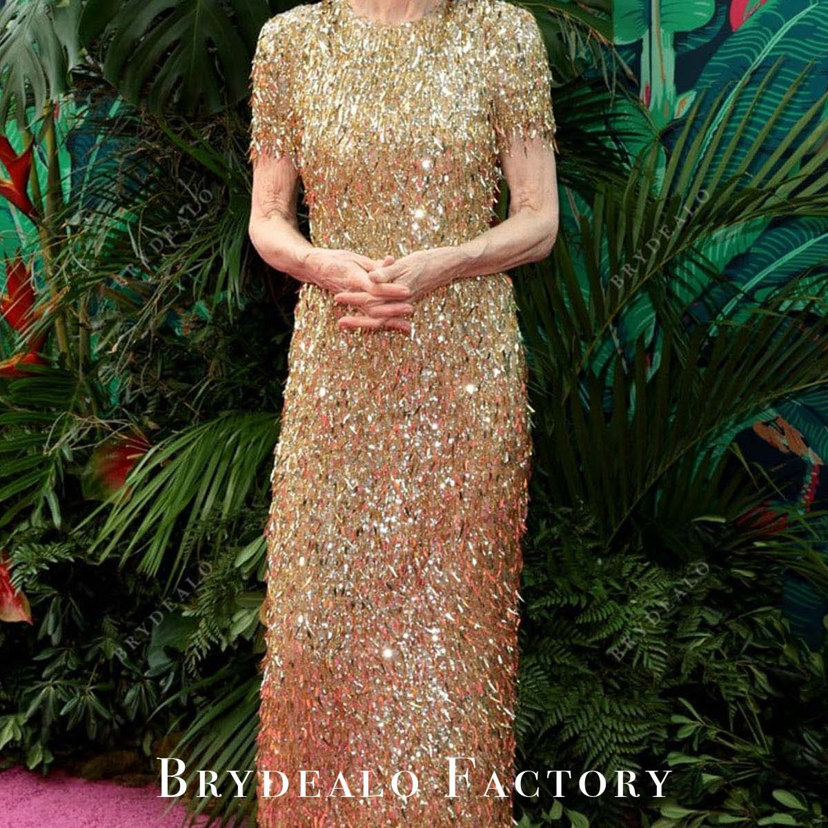Anna Wintour Gold Bling Bling Dress 2023 Tony Awards