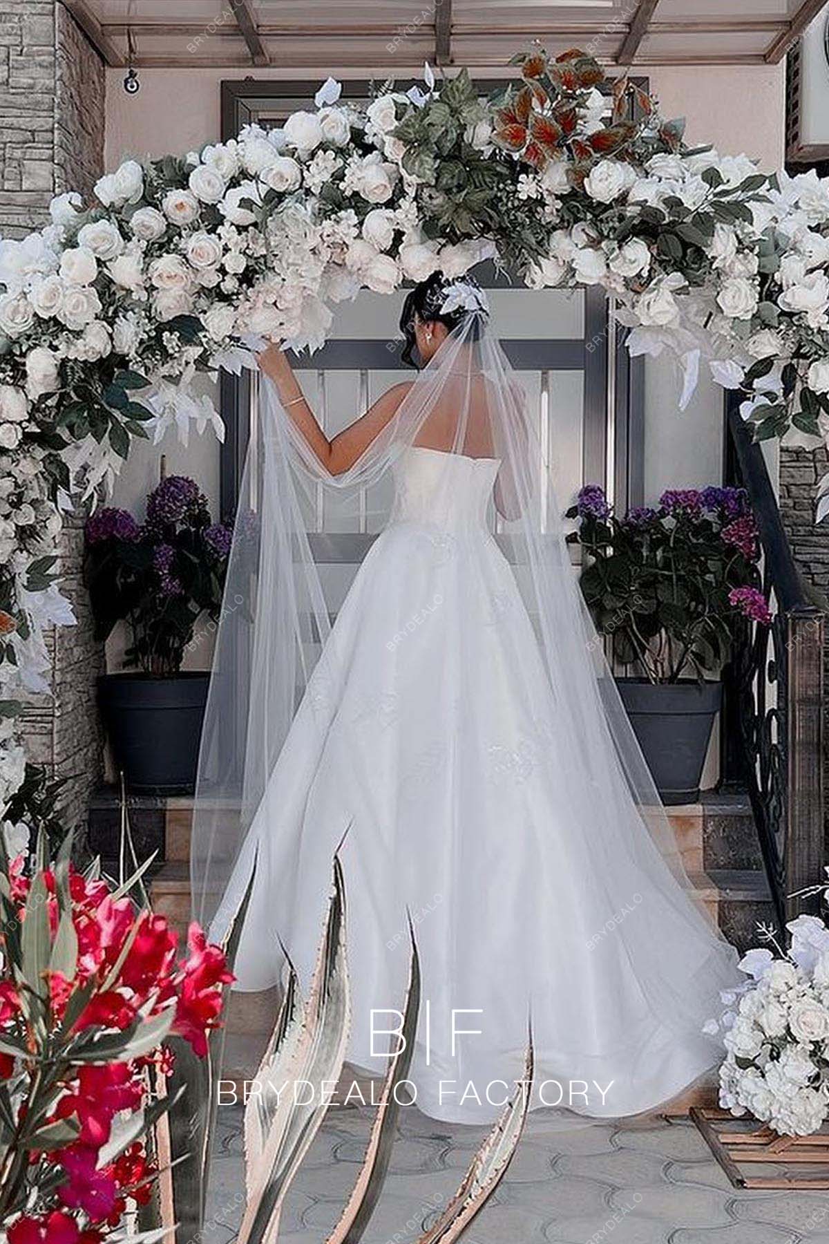 ball gown satin elegant wedding dress