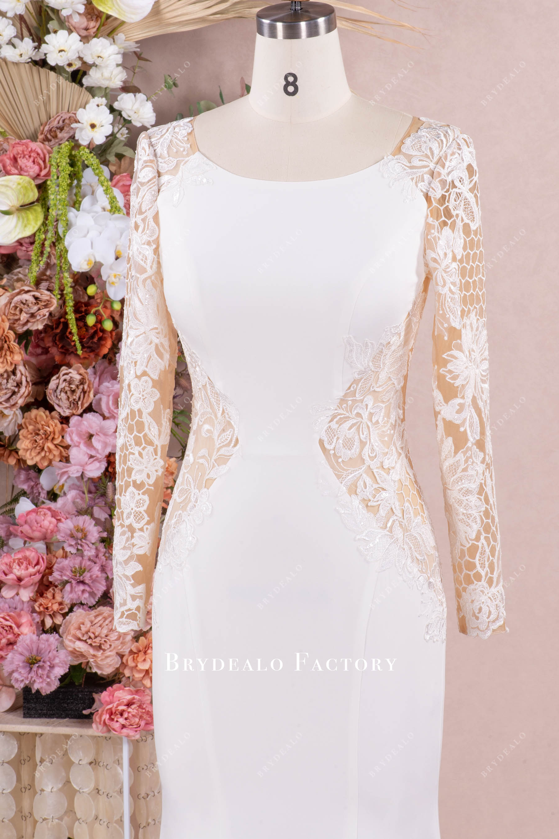bateau neck wedding dress