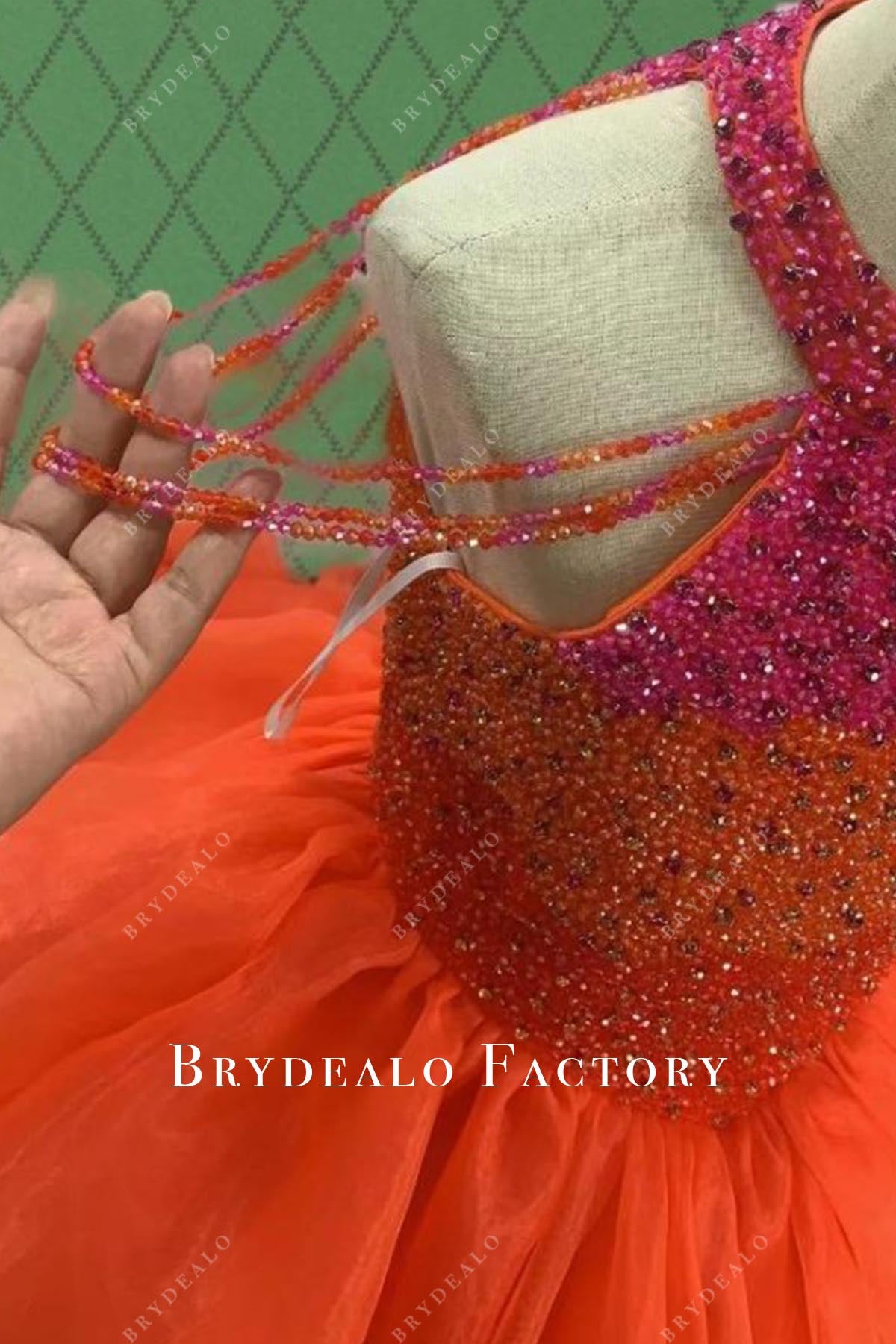 beaded bodice pageant dress