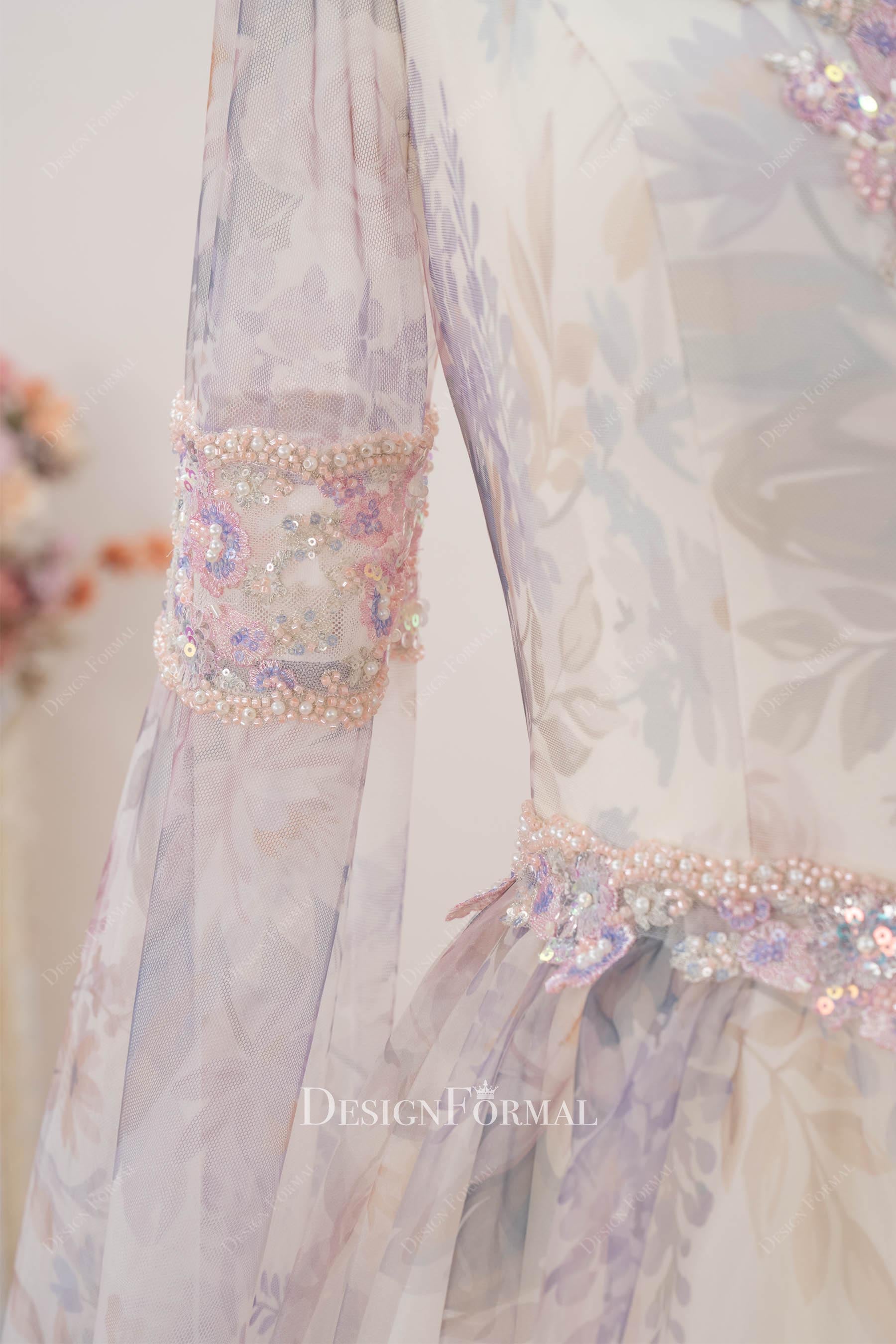 beaded lace trim wedding dress