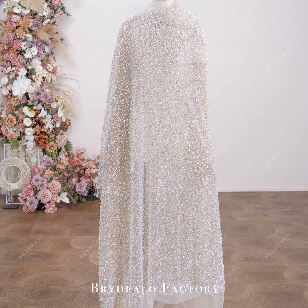tulle dress material Shiny Pure White Glitter Soft Mesh Fabric Step into a world of romance and enchantment with this pink fairy Navy 3D Floral Embroidered Beaded
