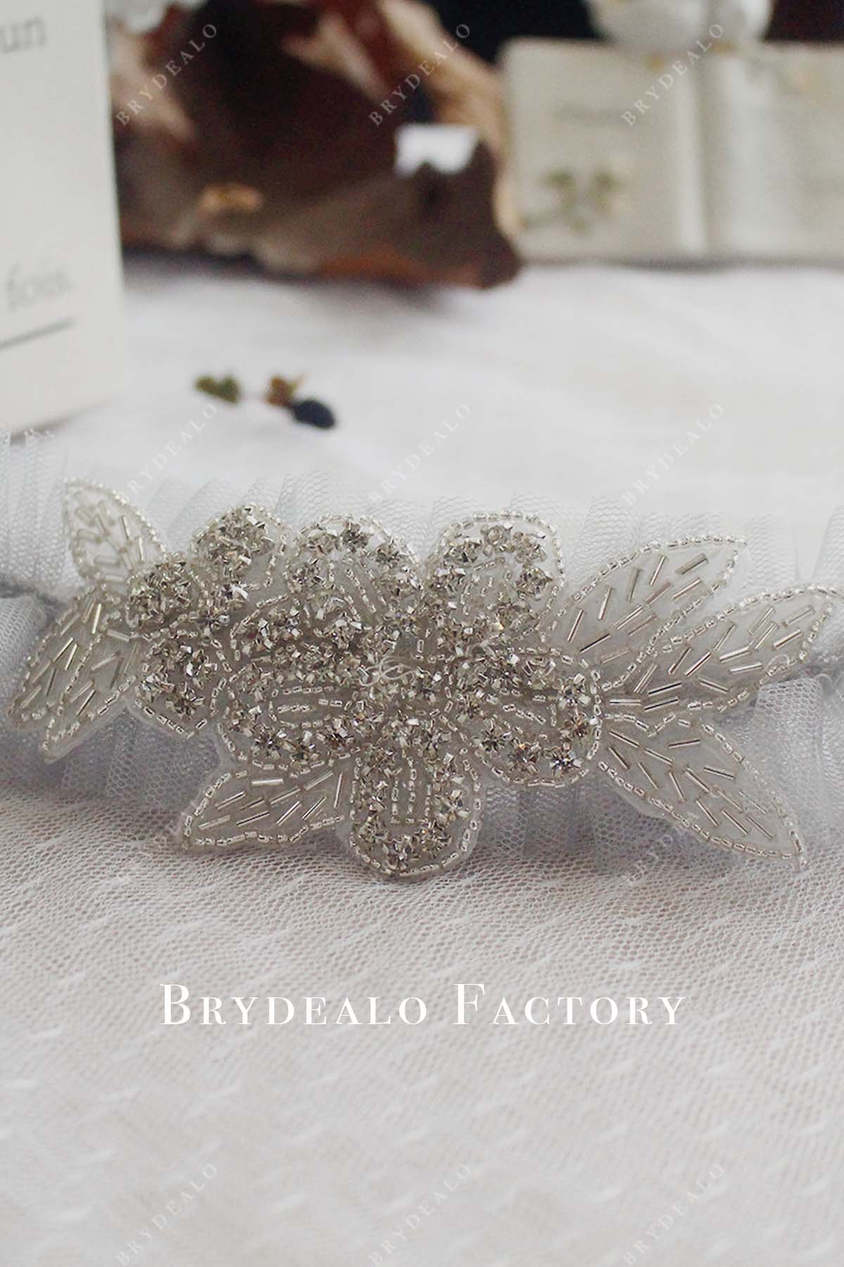 beaded ruffle wedding garter