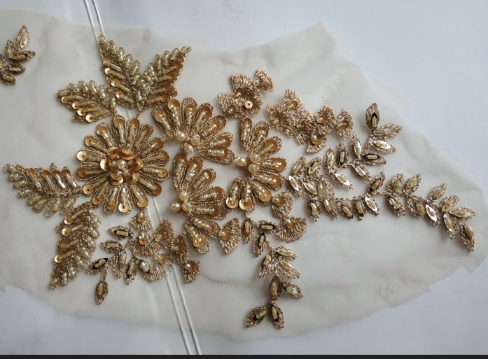 beaded sequined lace appliques