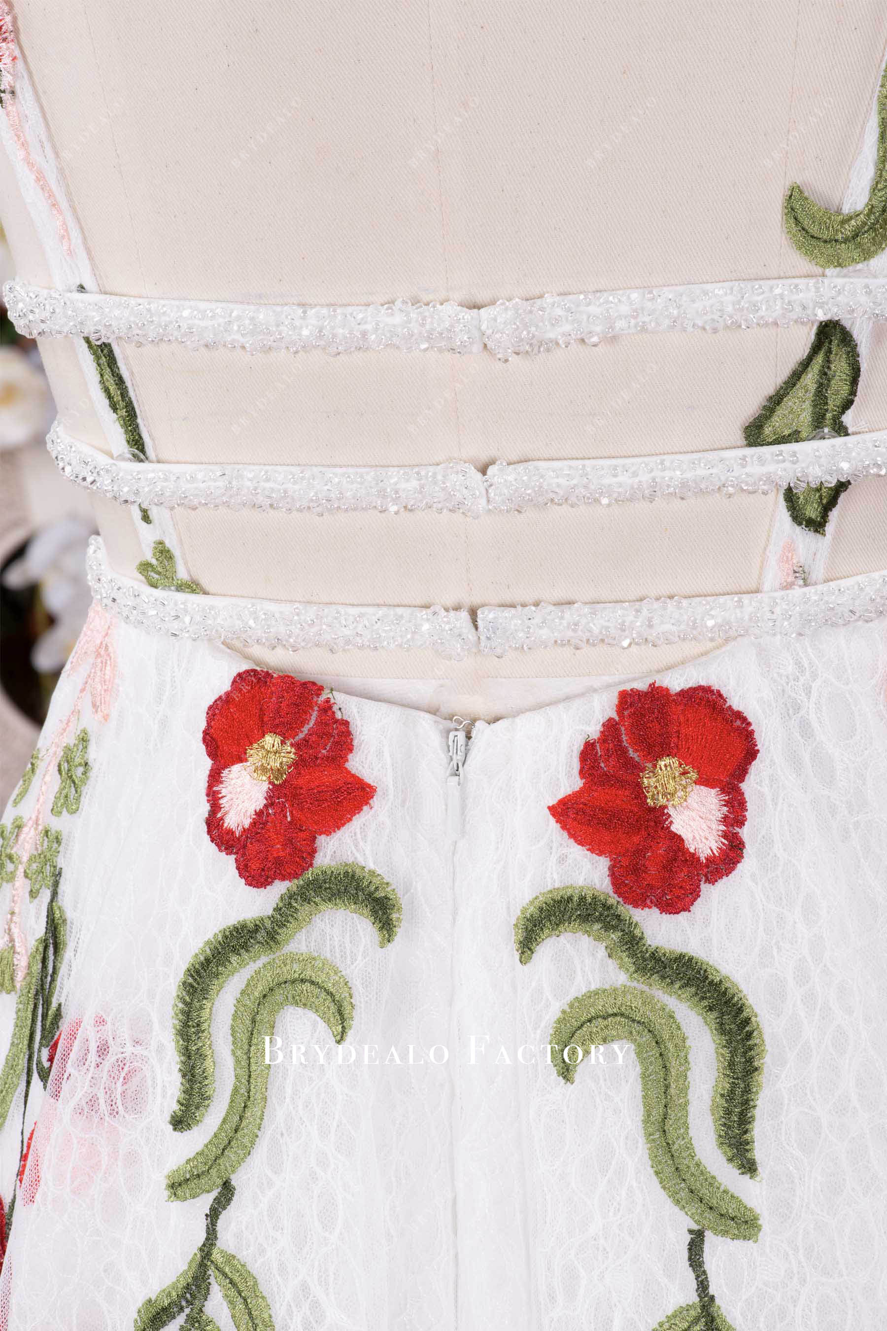 beaded waistband wedding gown