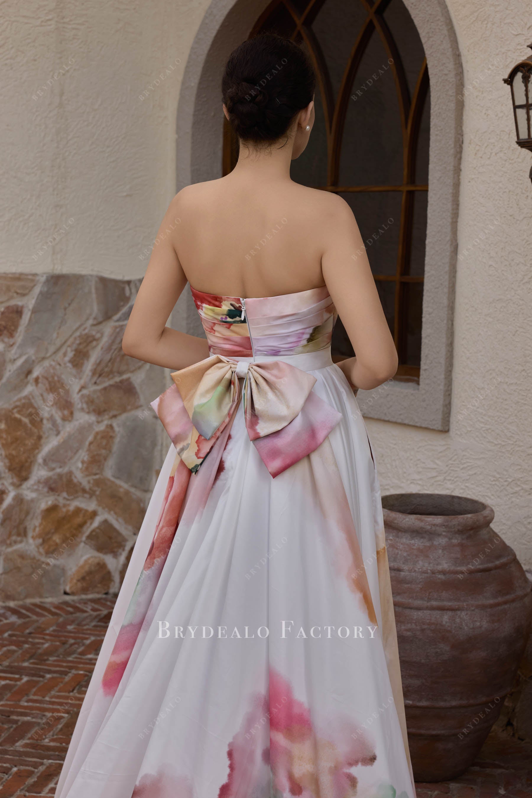 BIG bowknot open back wedding dress