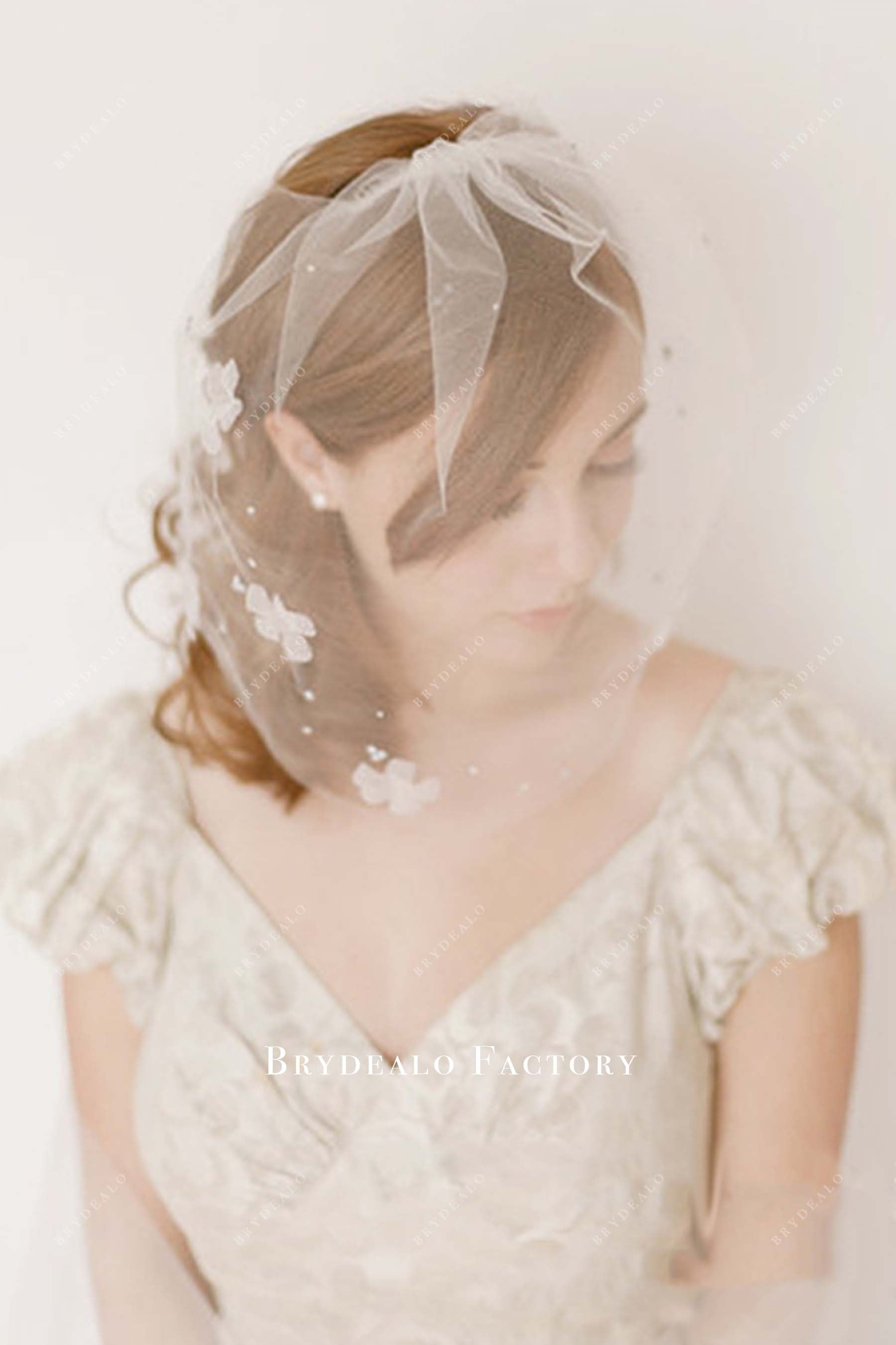 romantic petals birdcage bridal veil