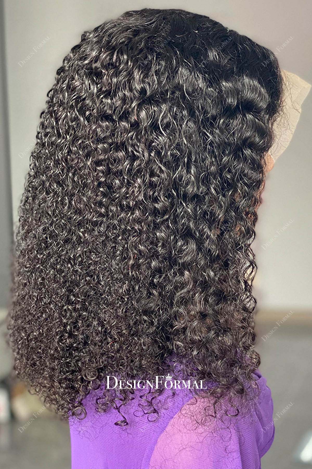 black 200% density curly human hair