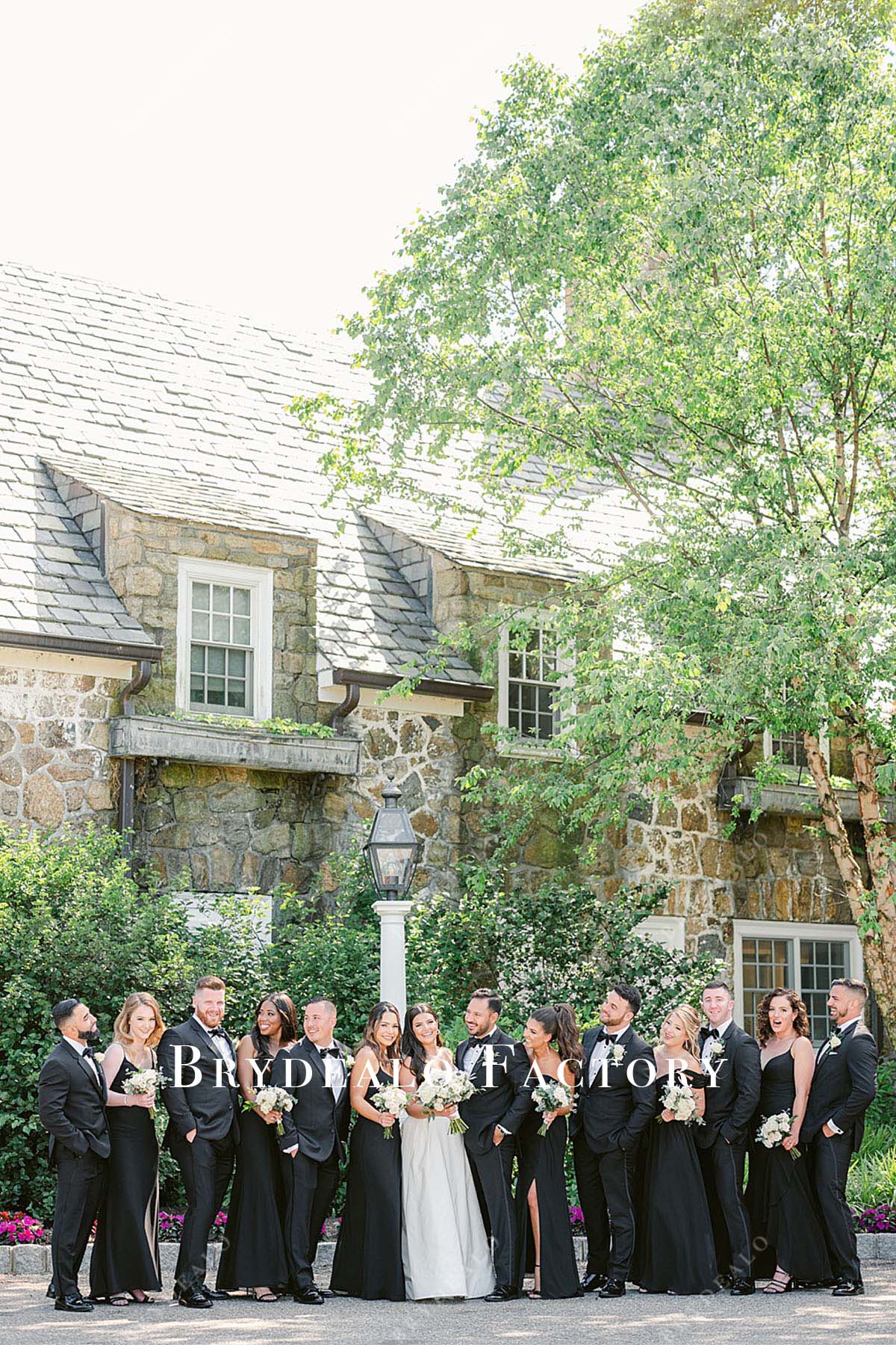 black chiffon a line mismatched bridesmaid dresses