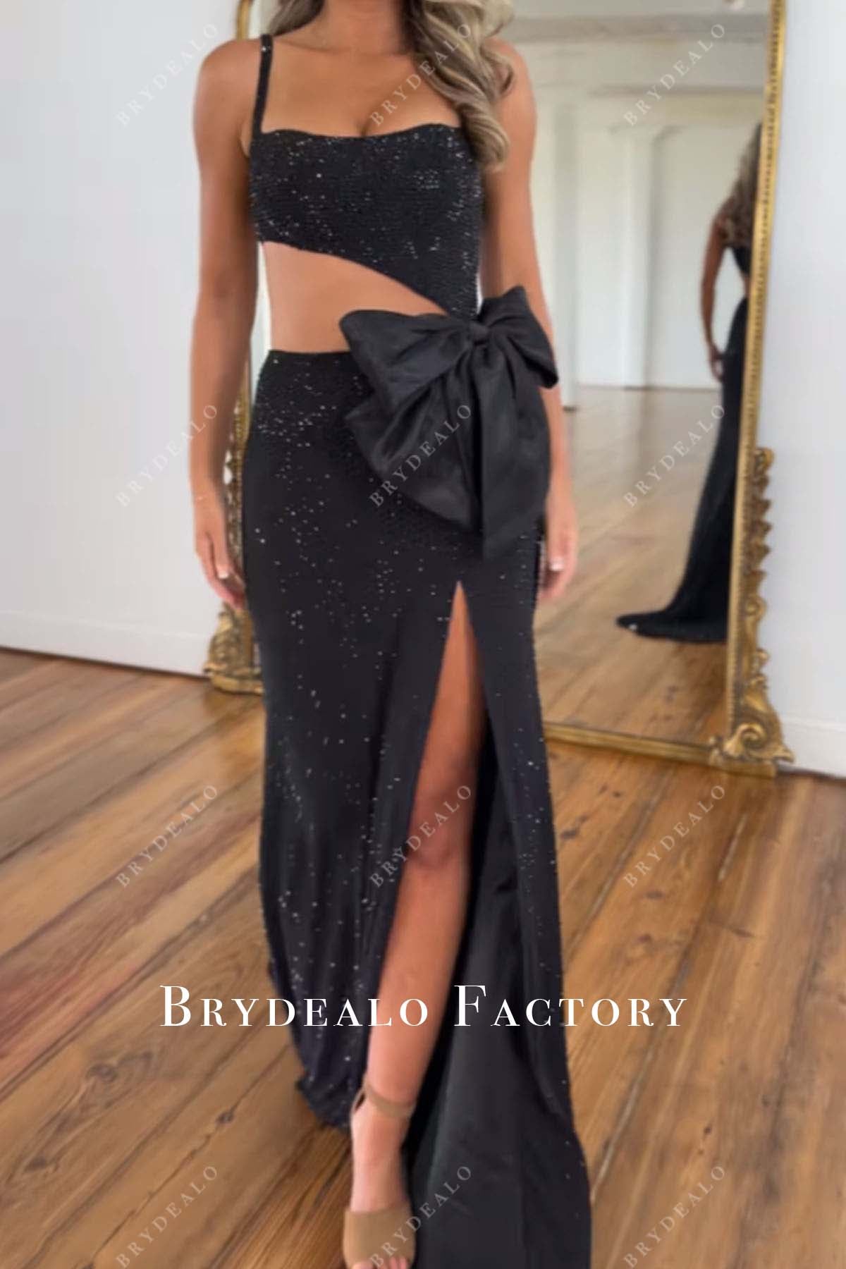 black cutout slit homecoming dress