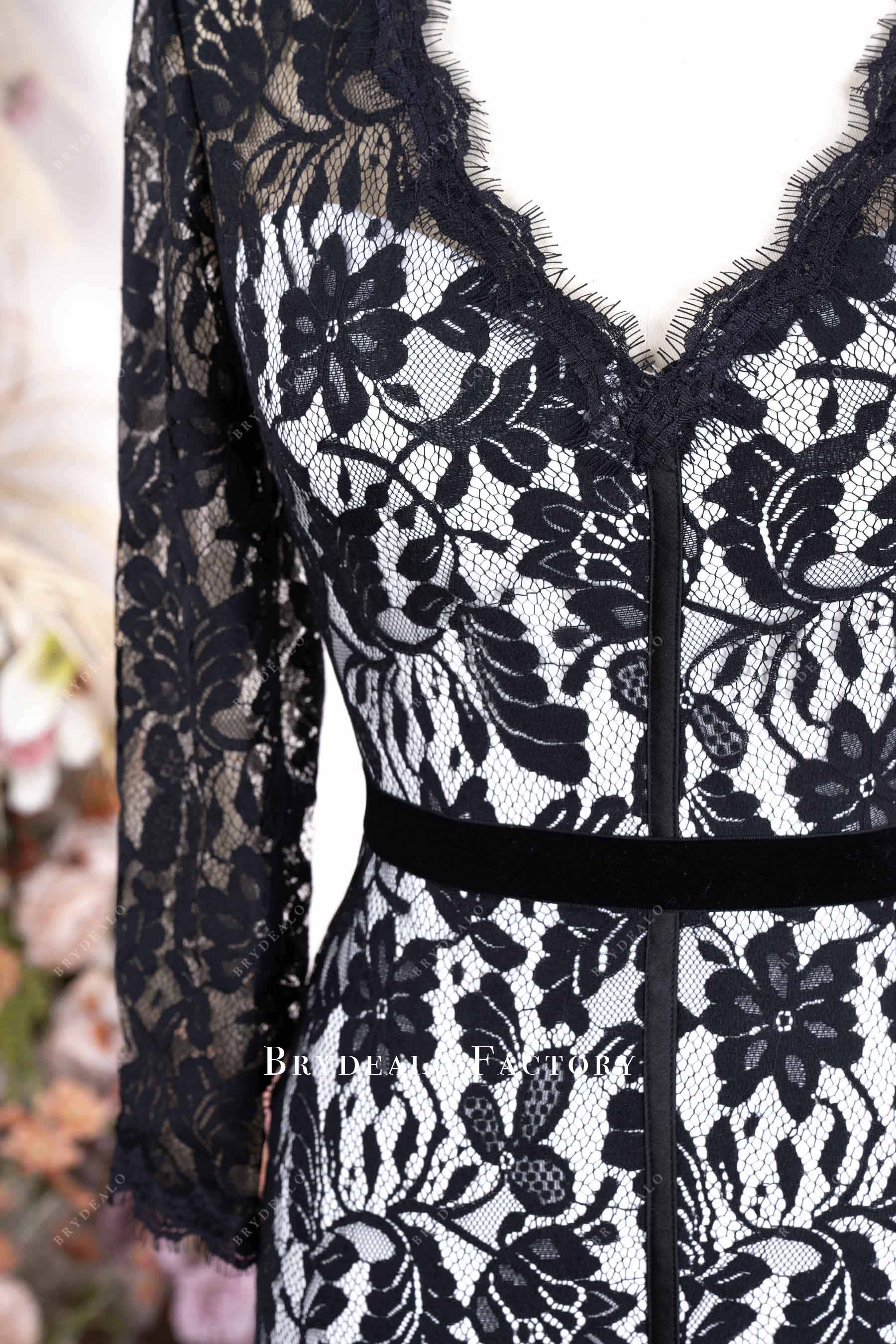 black lace white lining formal dress