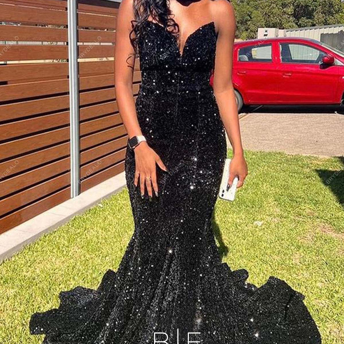 sequin graduation dresses Yde Prom Dresses Trendy Black Strapless Sparkly Trumpet Long Prom Dress summer parties Green/Gray Sequin Long Prom Dresses,