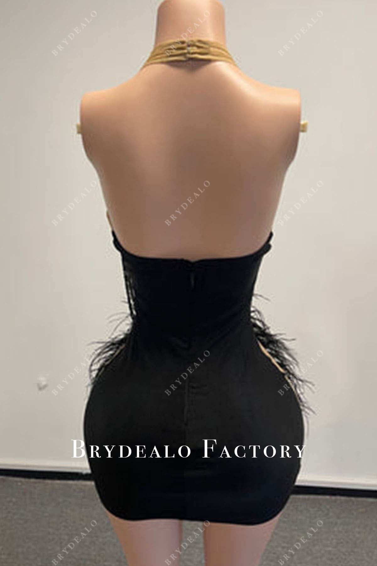 black open back cocktail dress