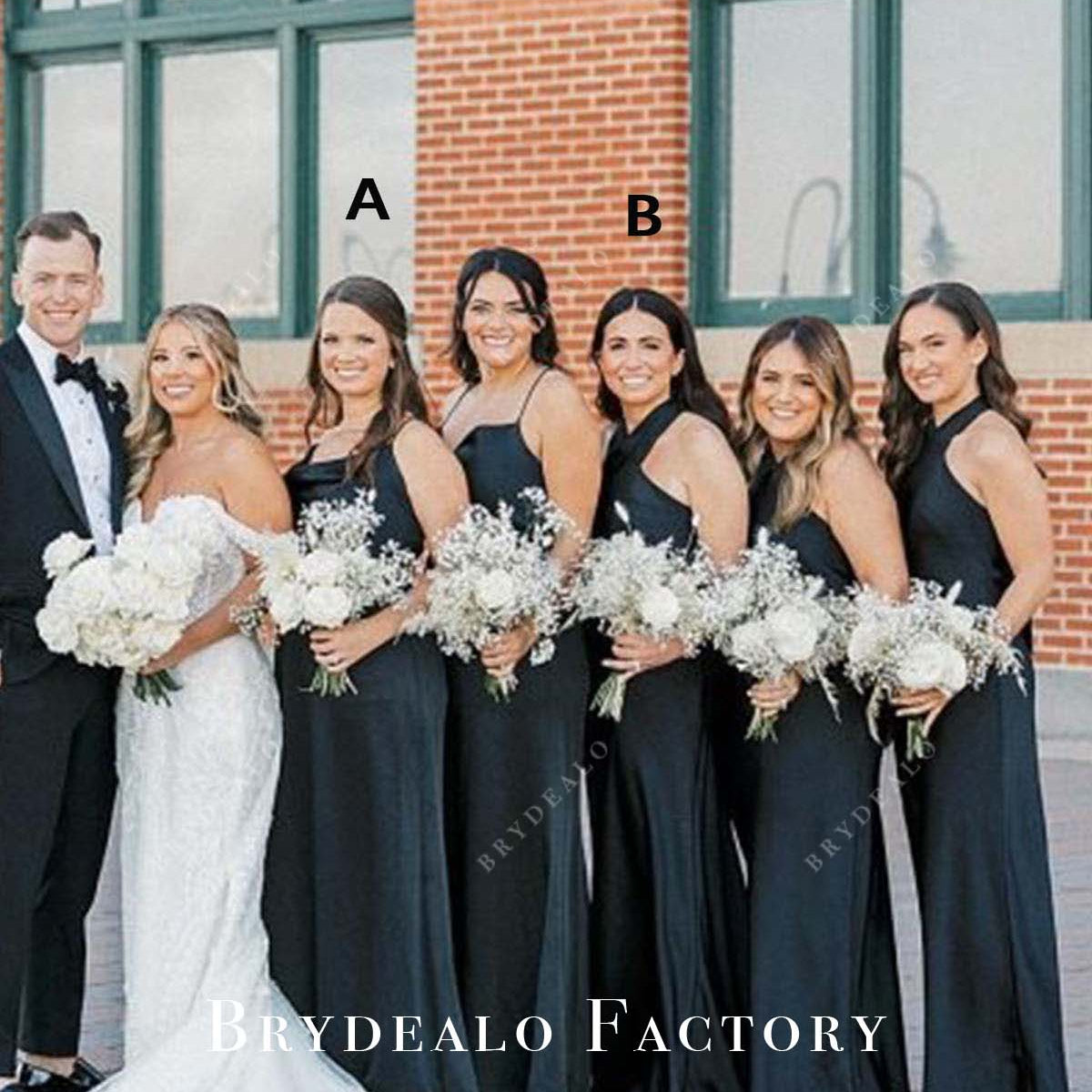 Mismatched Bridesmaid Dresses Black Sleeveless Maid Of Honor