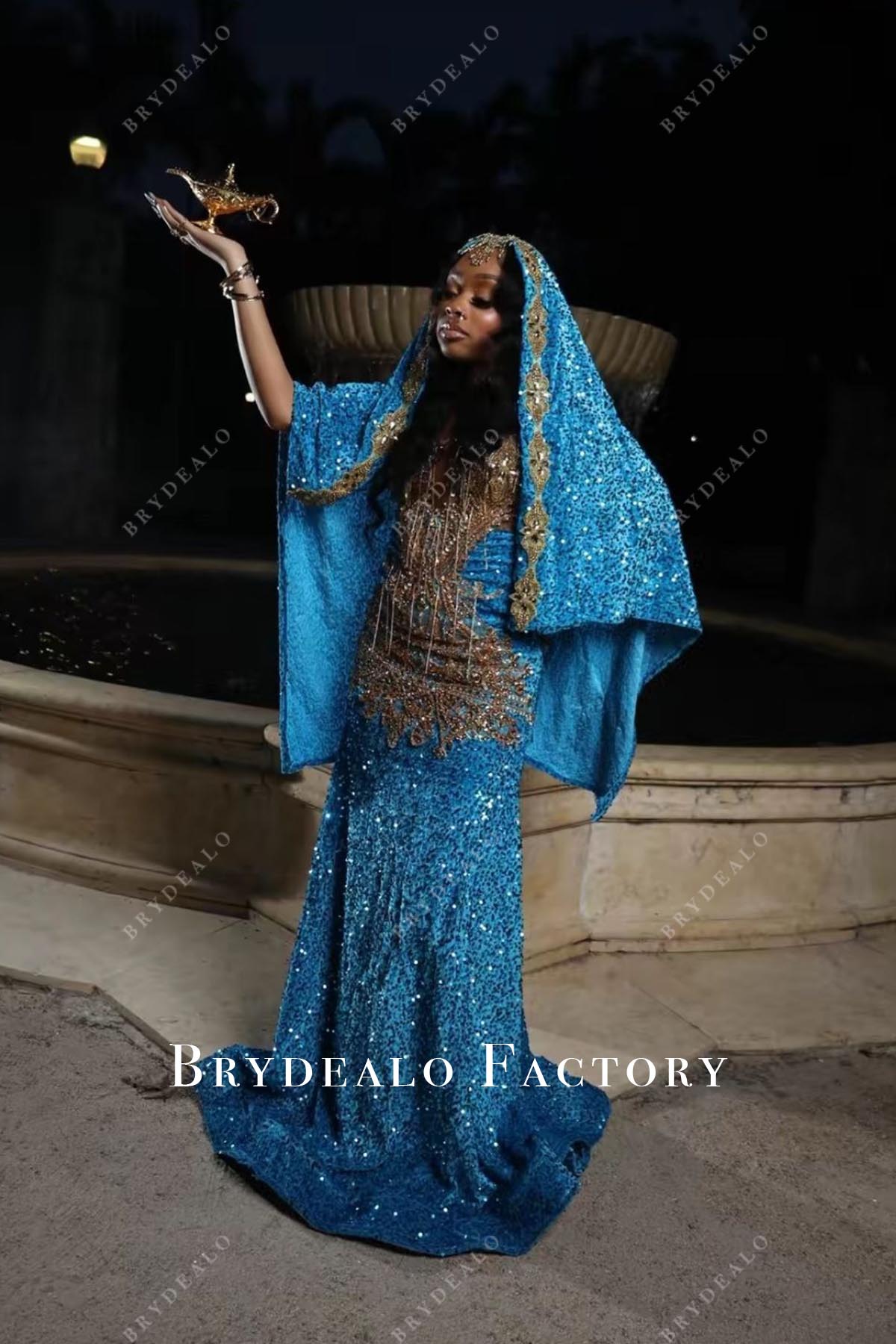 blue jay sequin prom dress