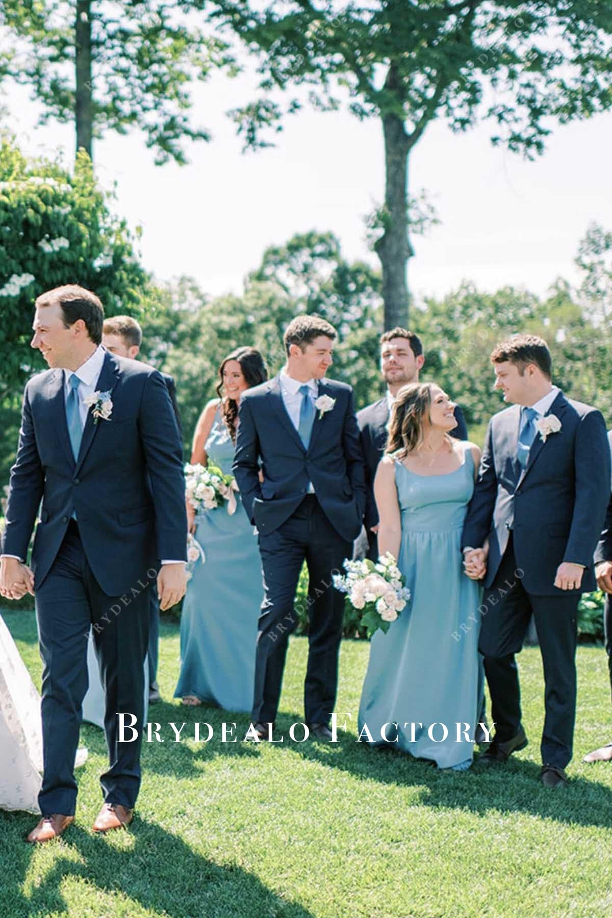 blue mismatched bridesmaid dresses 