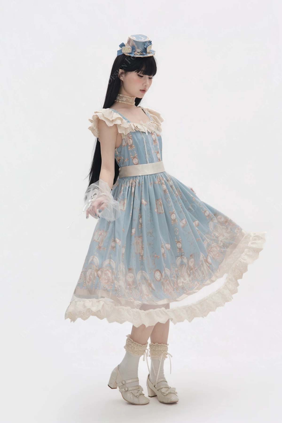 blue print lolita dress