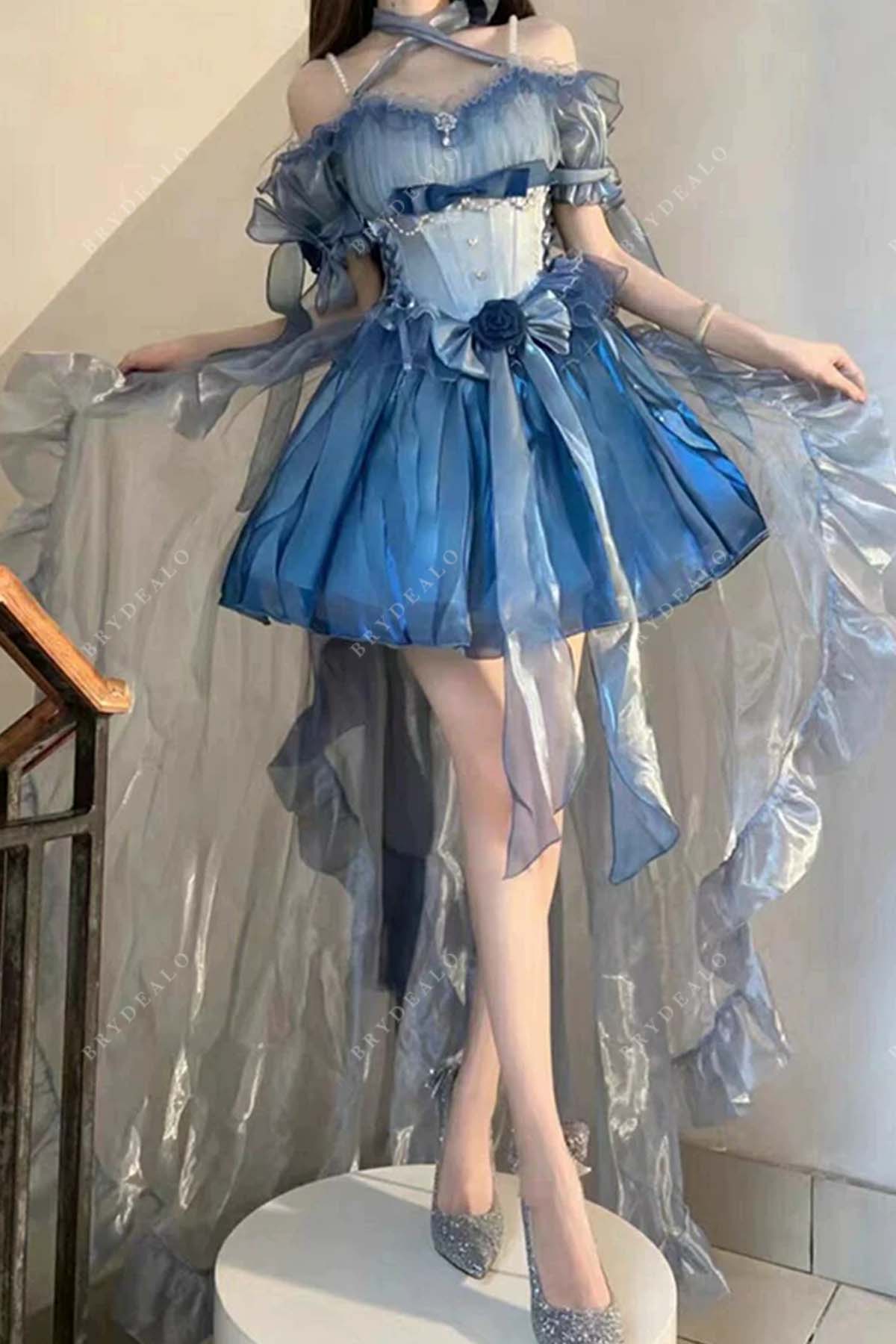 blue short lolita dress