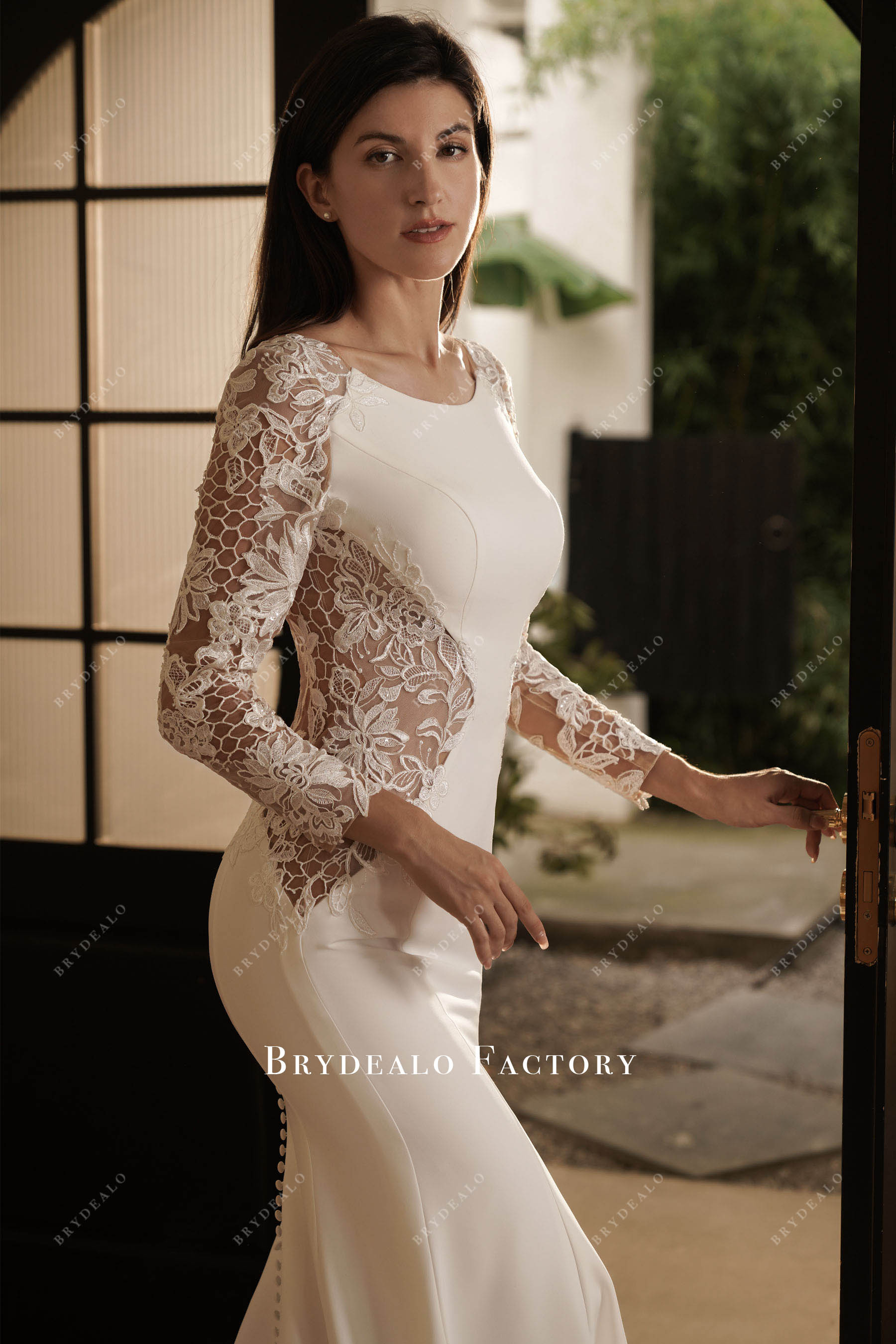 boat neck wedding dress