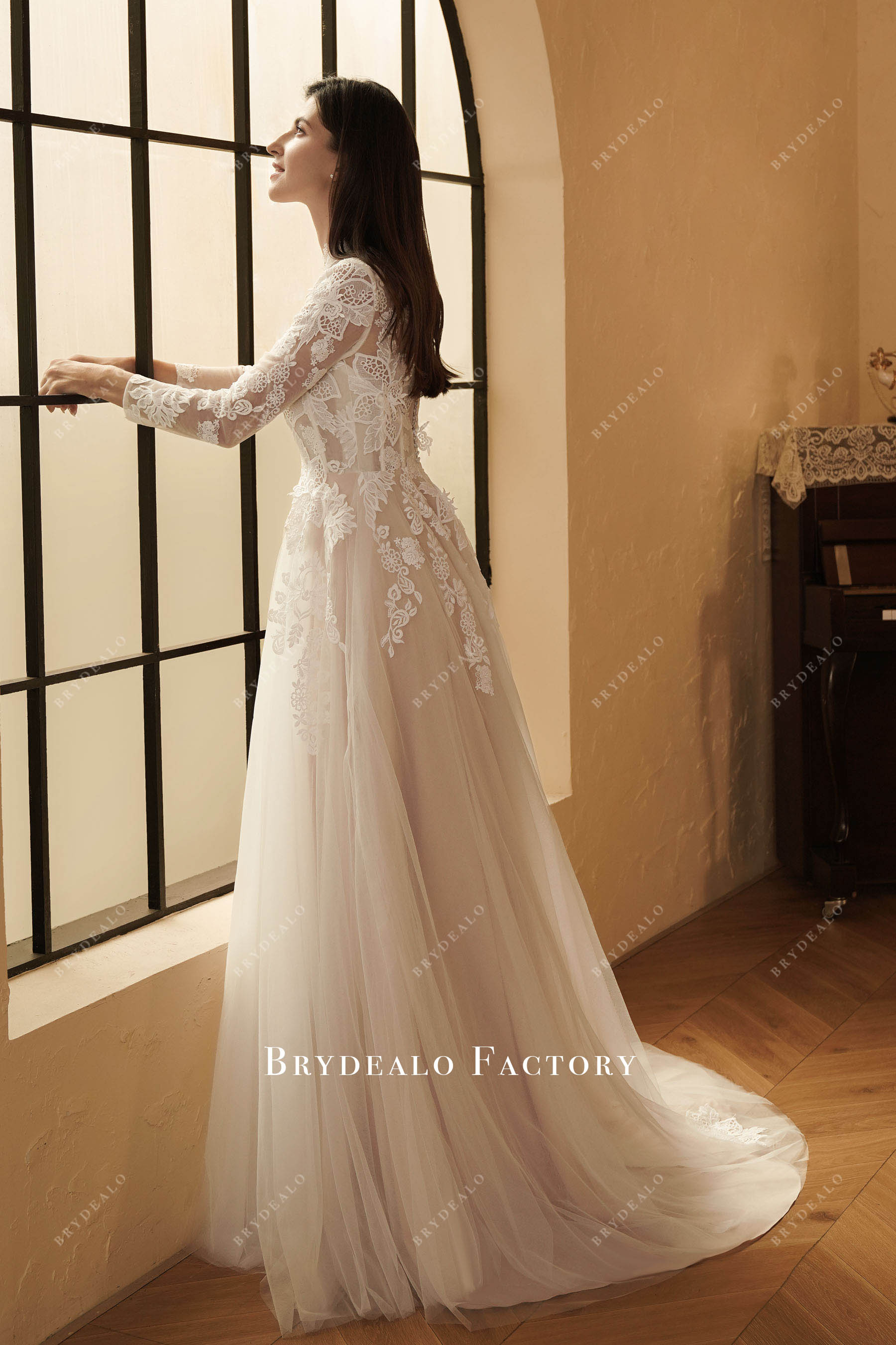 boho sleeved wedding dress