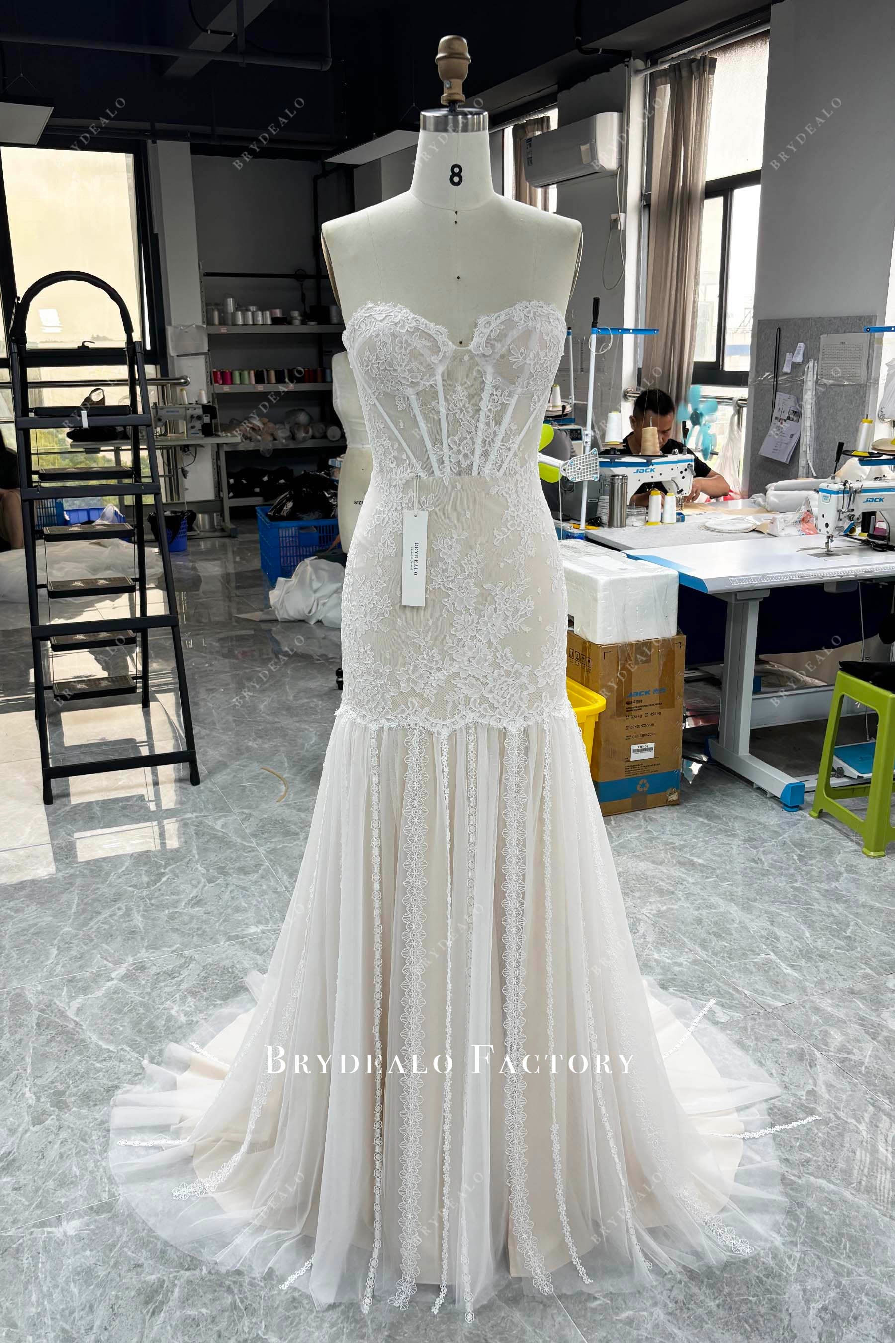 boned corset bridal dress