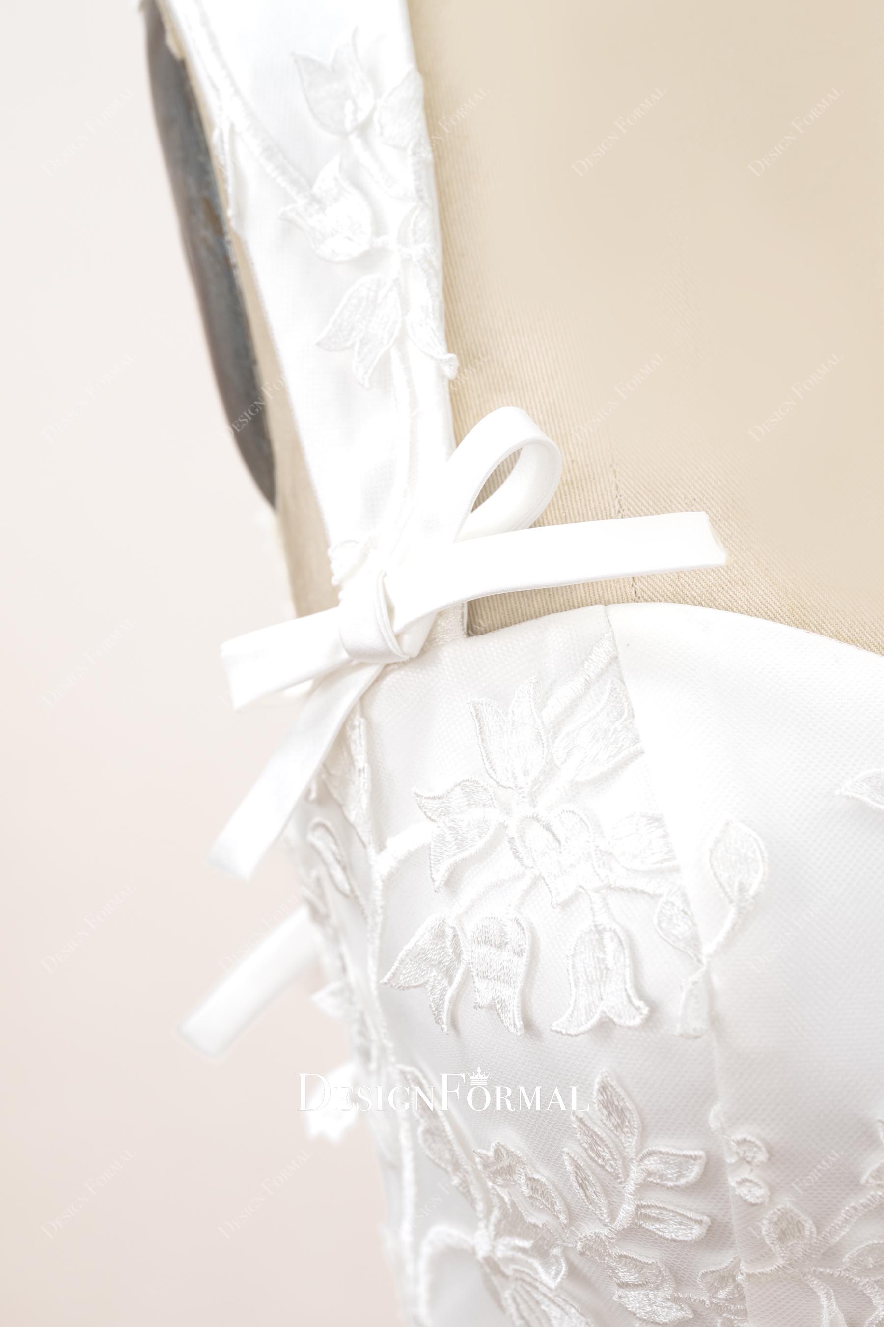 bowknot pretty queen anne wedding dress