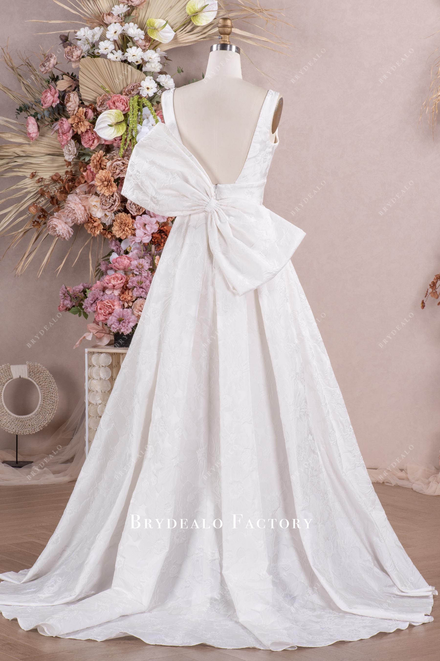 bowknot back bridal gown