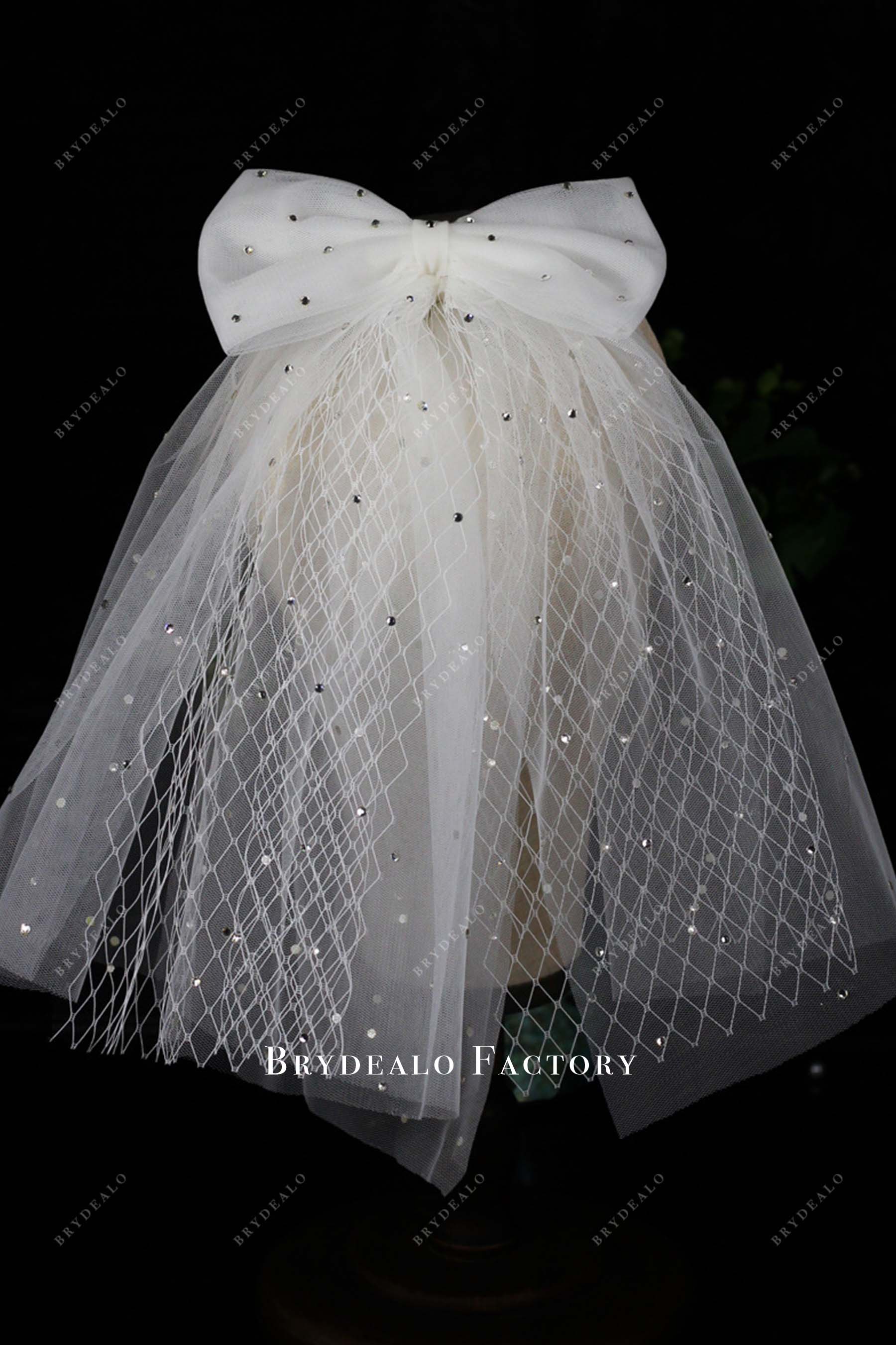 bowknot net bridal veil