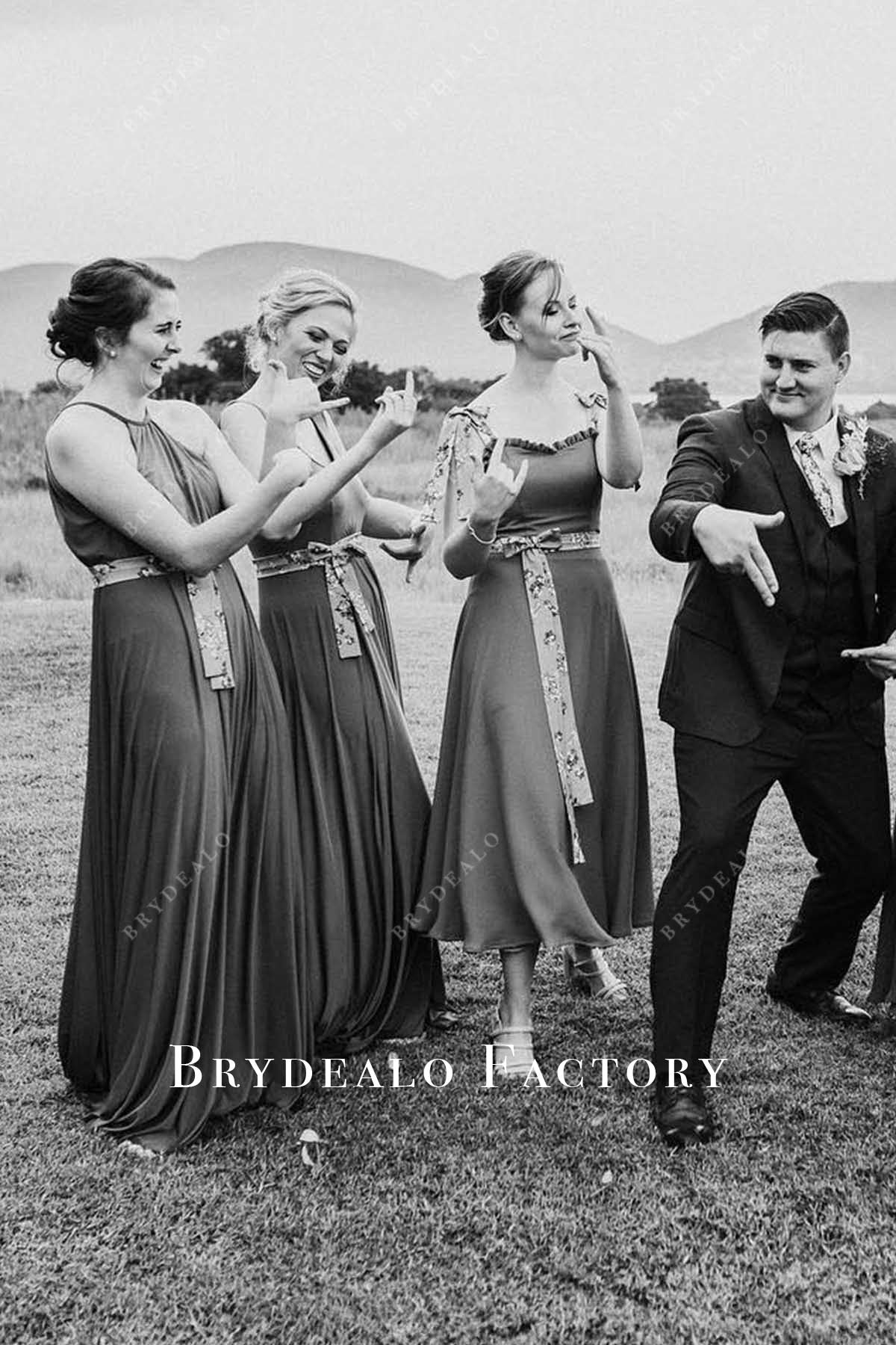 brown long bridesmaid dress