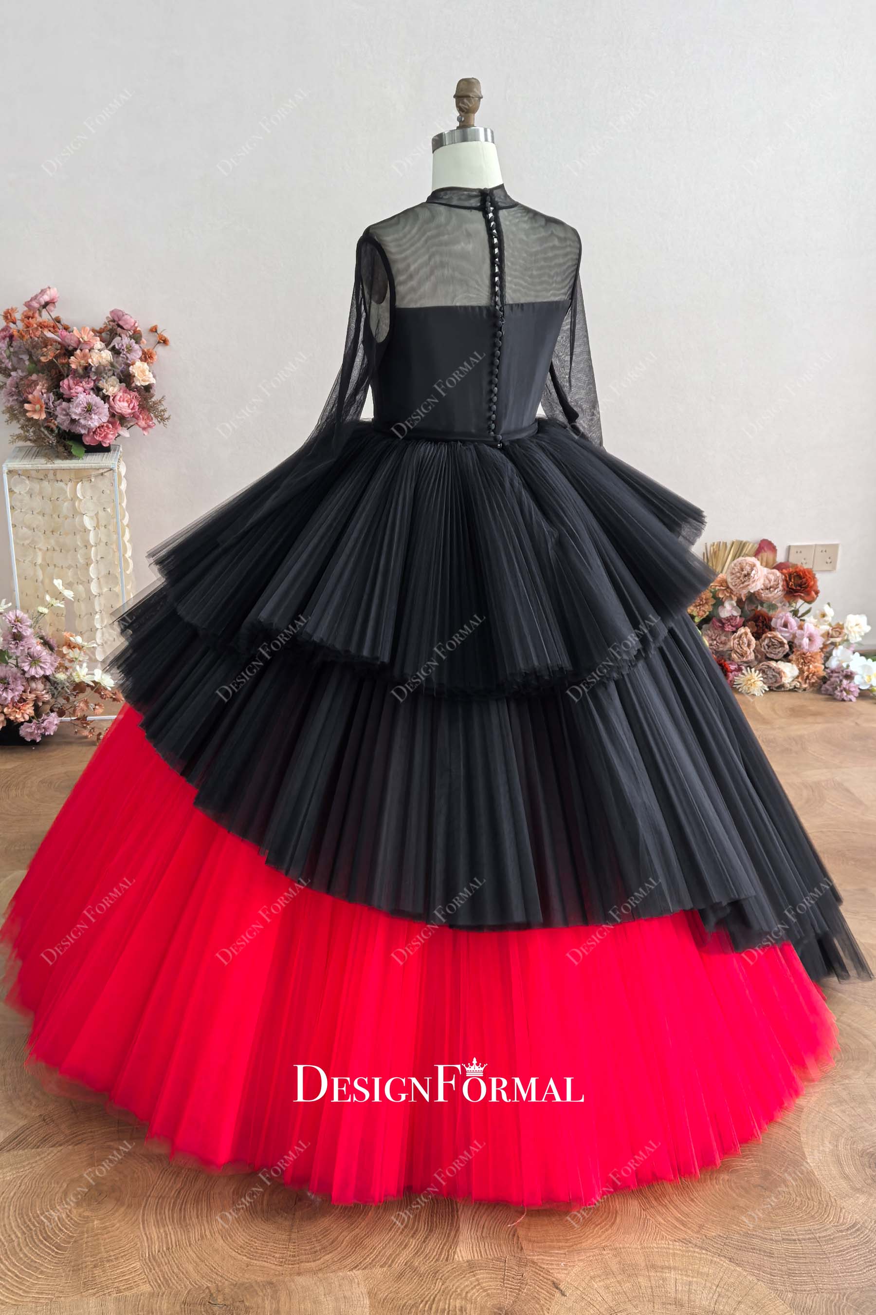 buttons back floor length adult prom gown