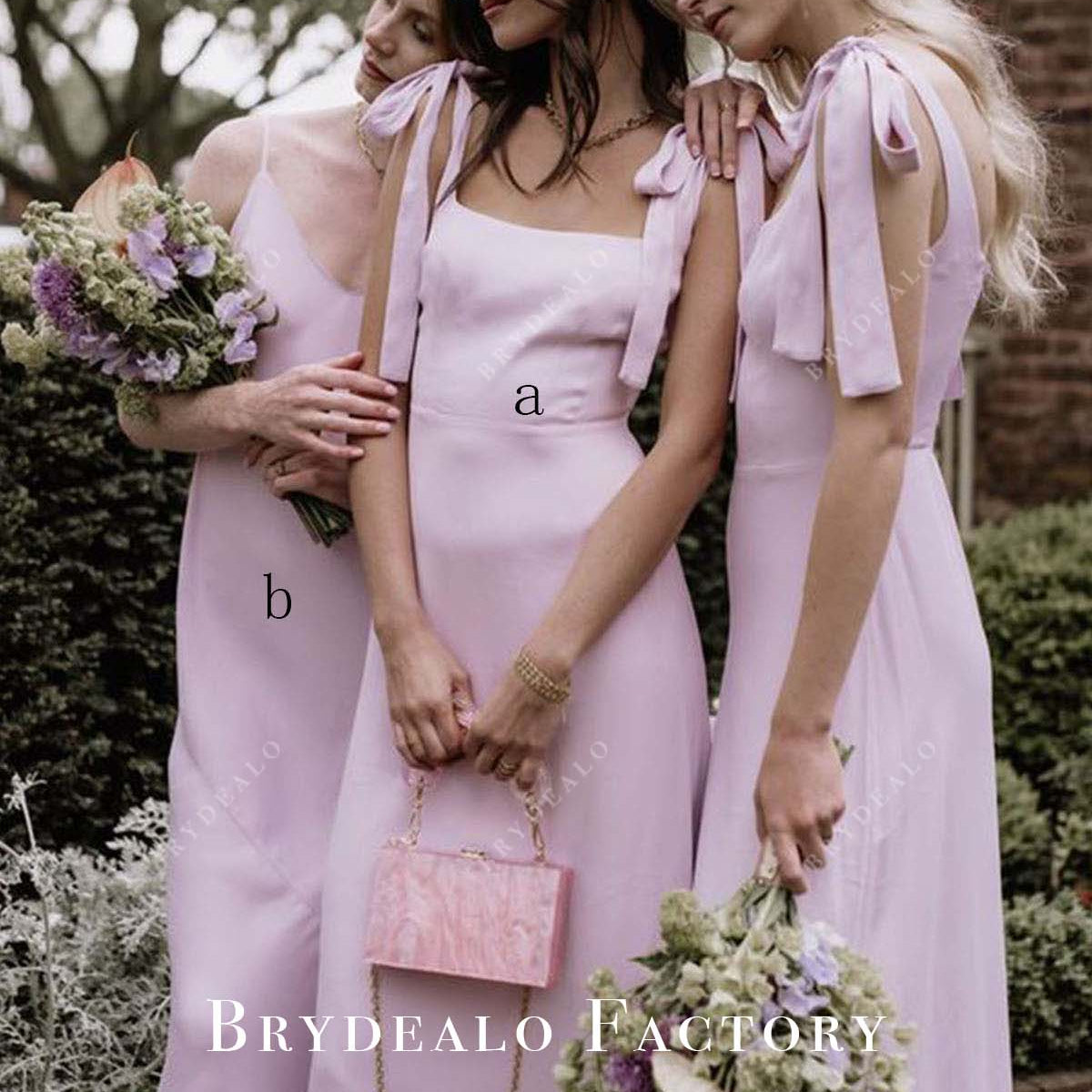 strapless open back dress Candy Pink Sleeveless Mismatched Bridesmaid Dresses
