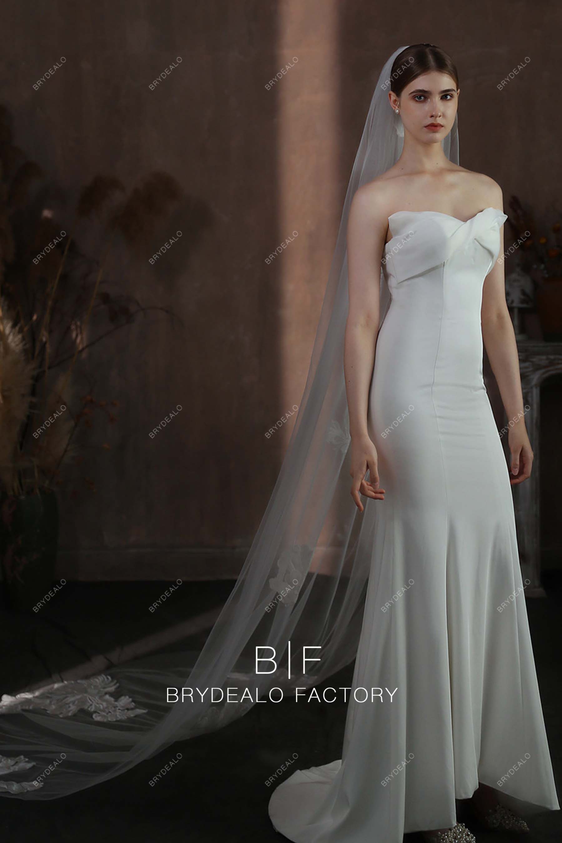 cathedral length appliques bridal veil