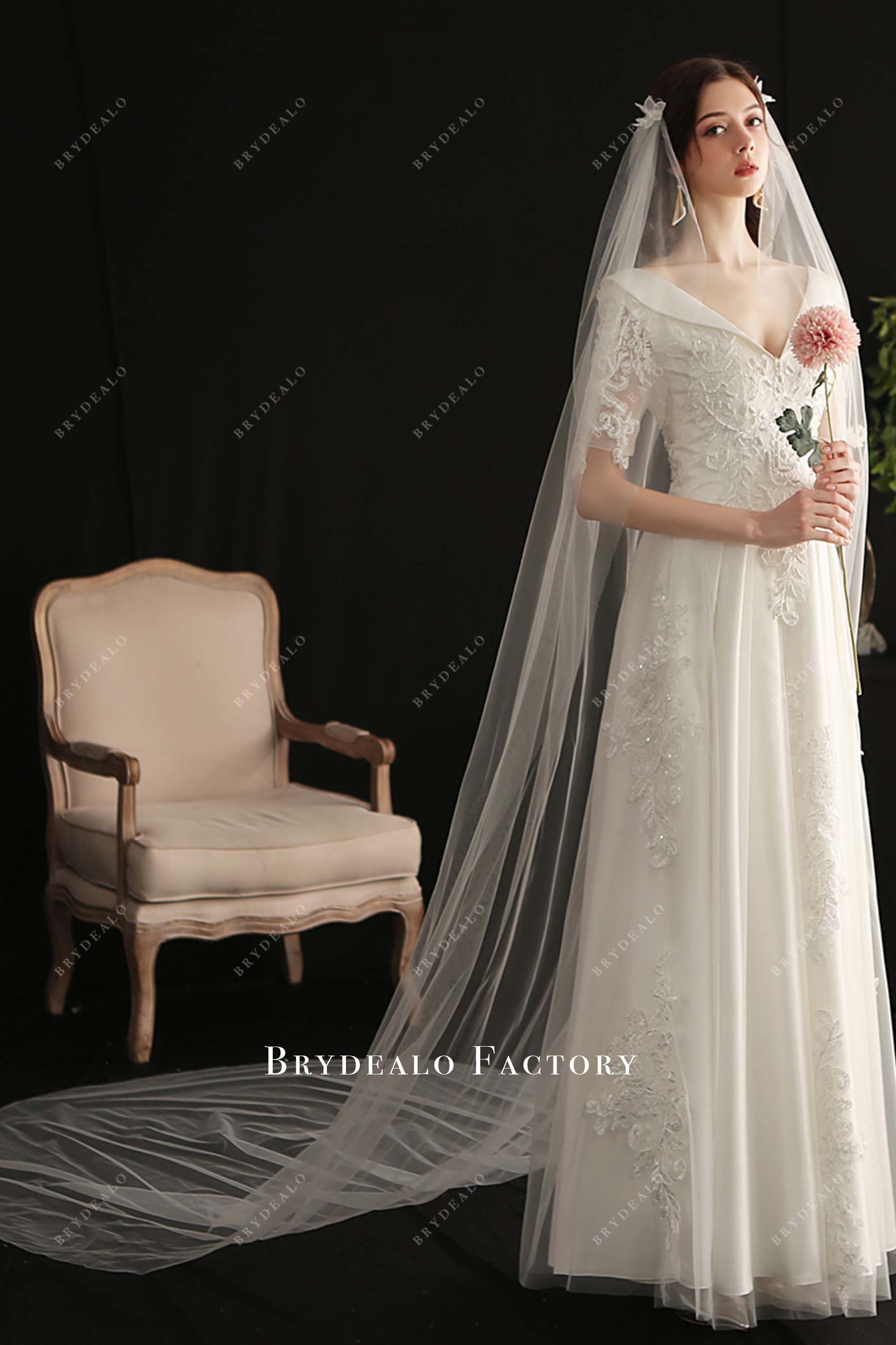 cathedral length tulle bridal veil