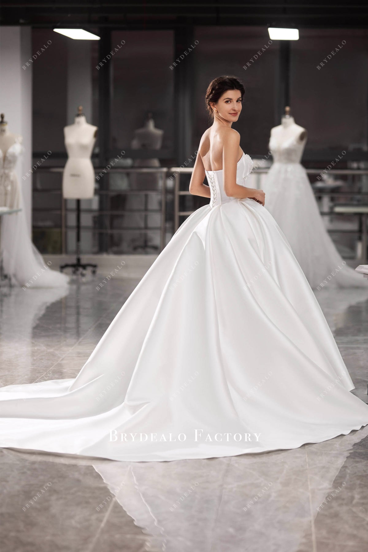 Strapless Sweetheart Neck Designer Mikado Princess Wedding Ballgown