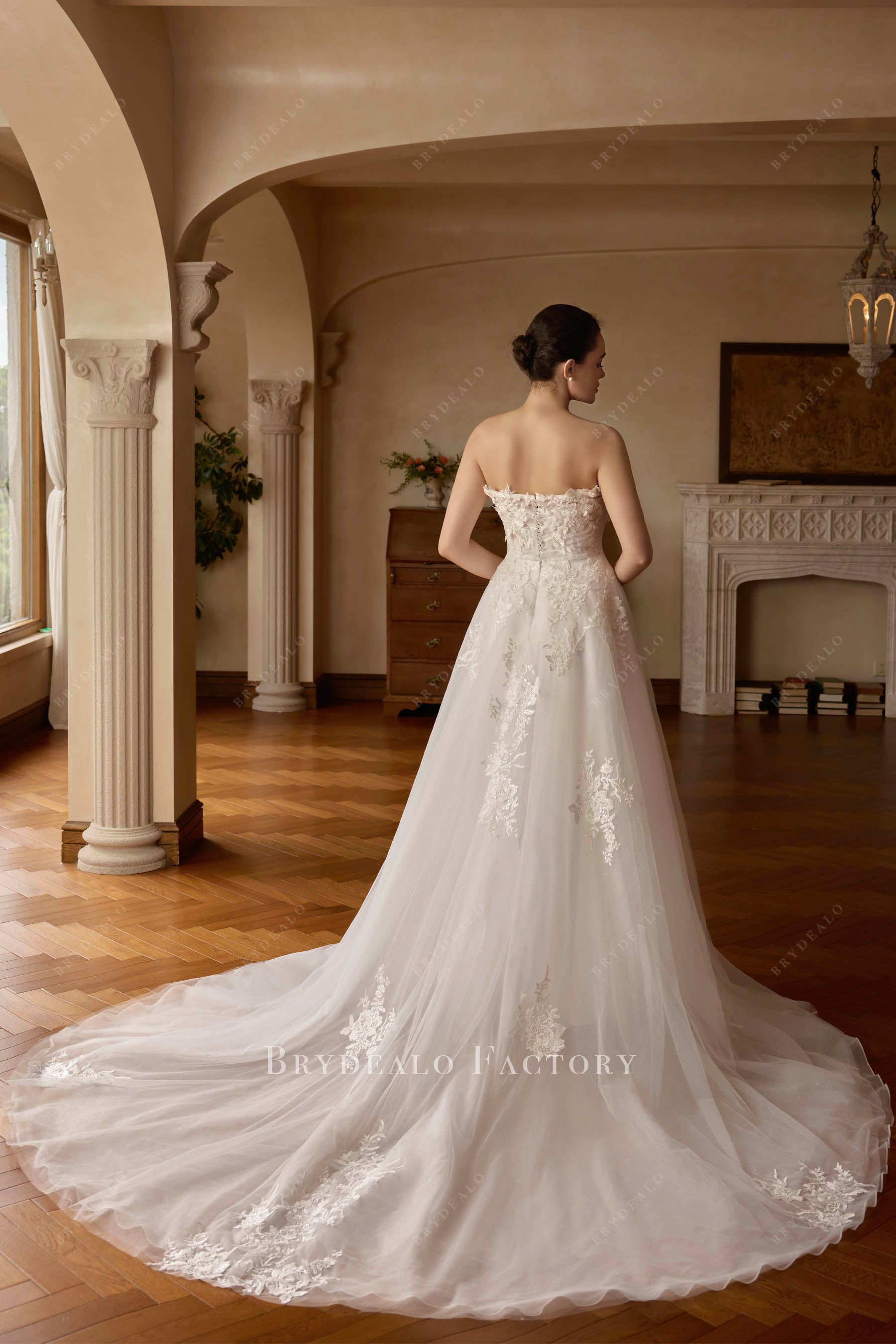 chapel train wedding dress