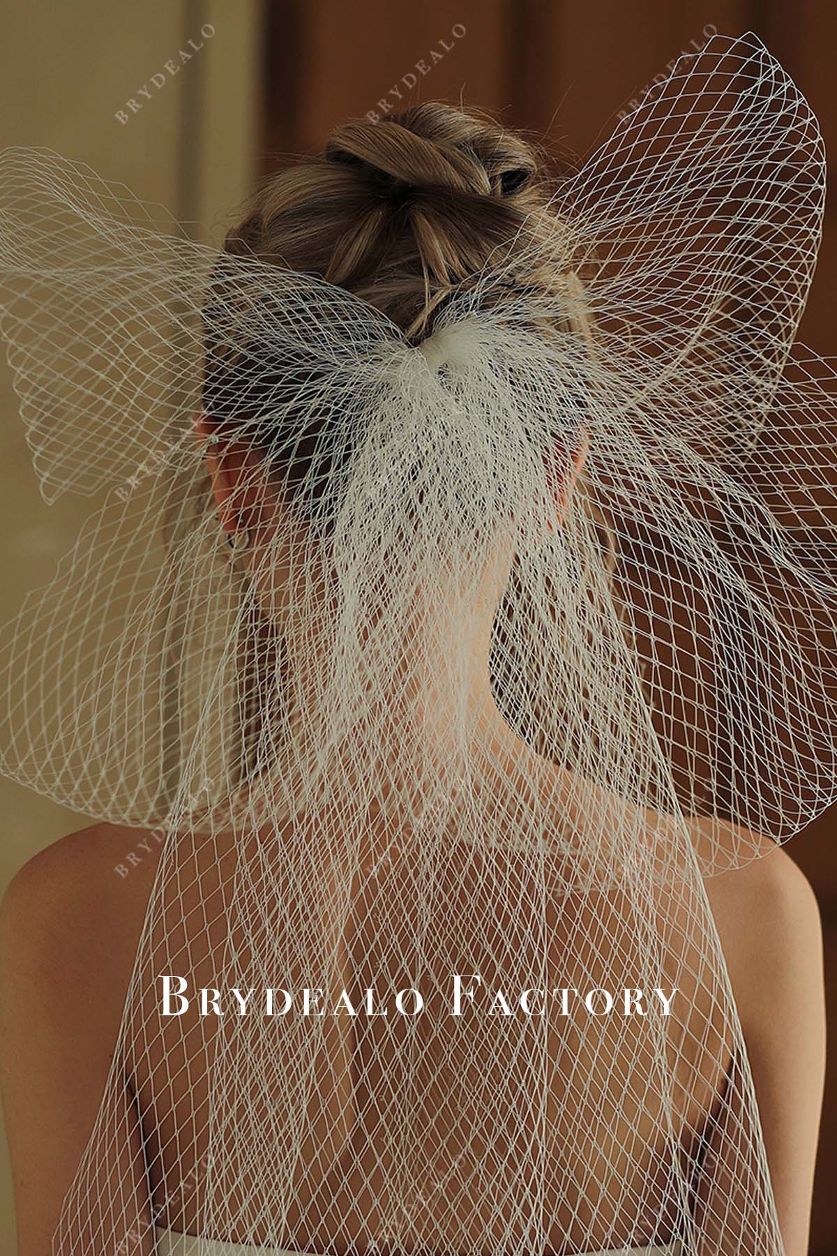 chic bow wedding veil