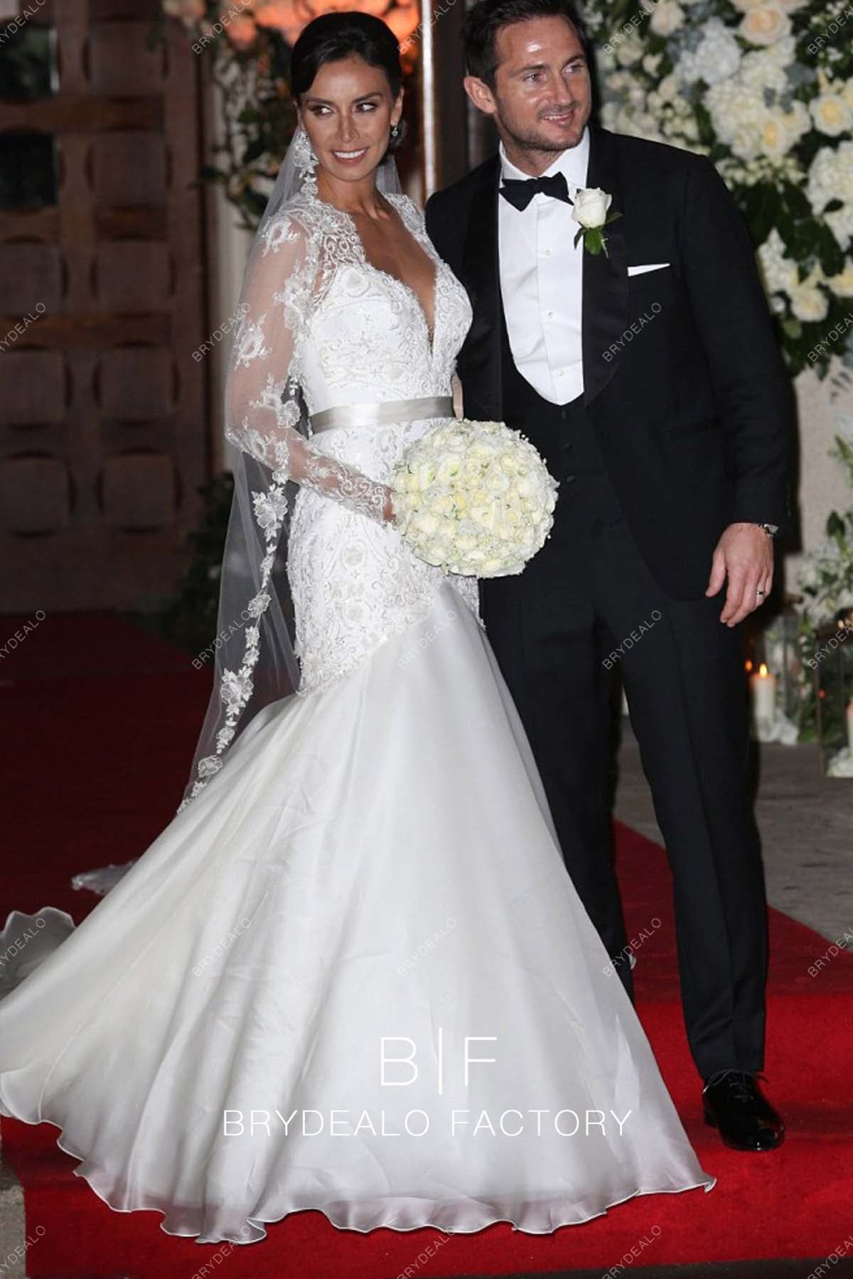 Christine Bleakley Vintage Lace Organza Trumpet wedding dress