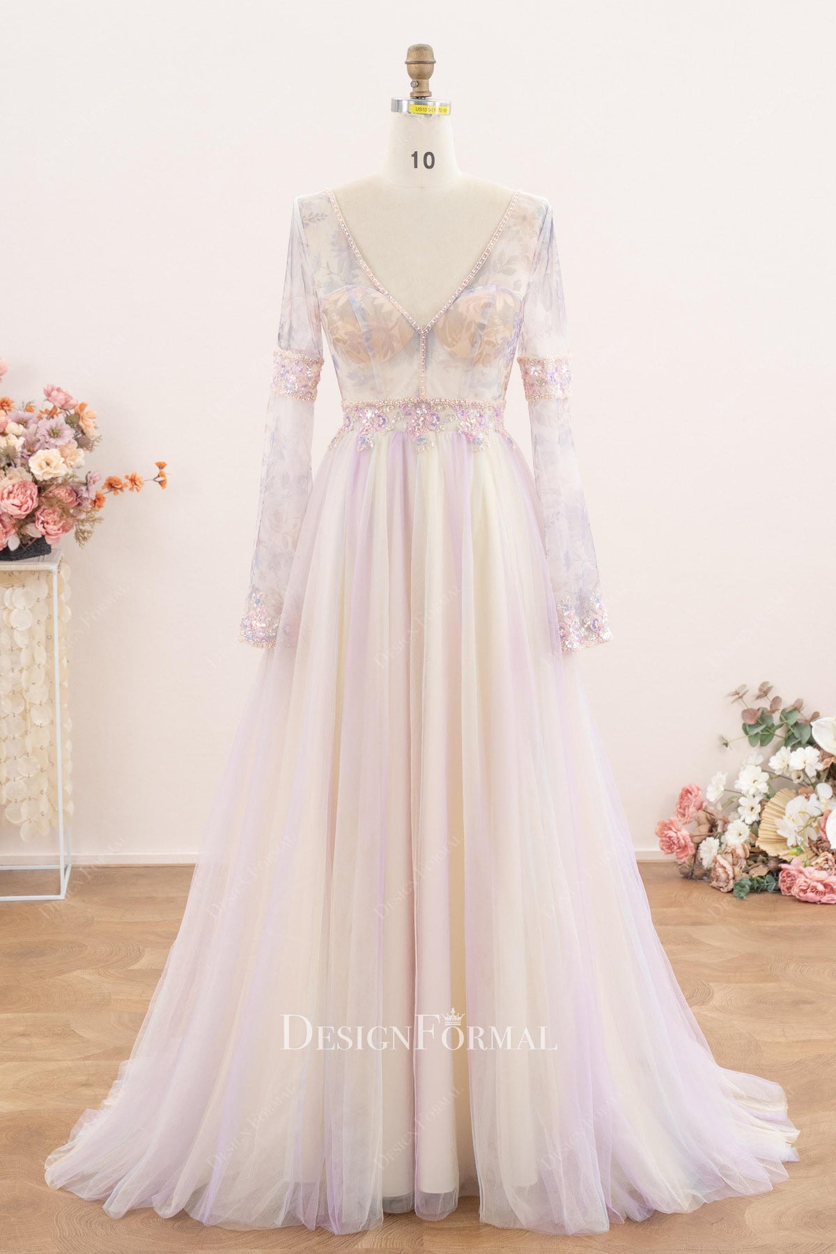 colorful tulle skirt wedding dress