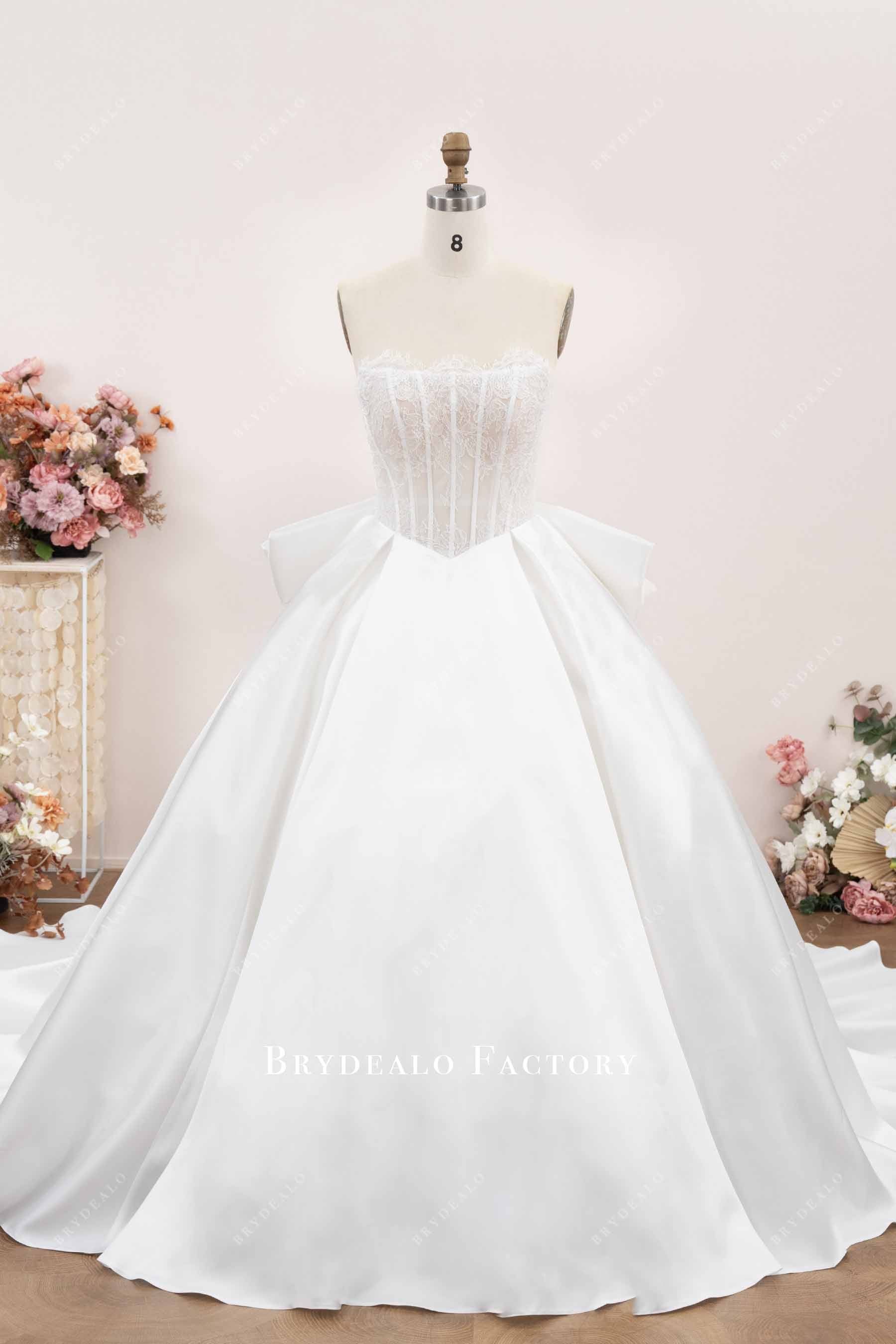 corset ballgown Mikado wedding dress