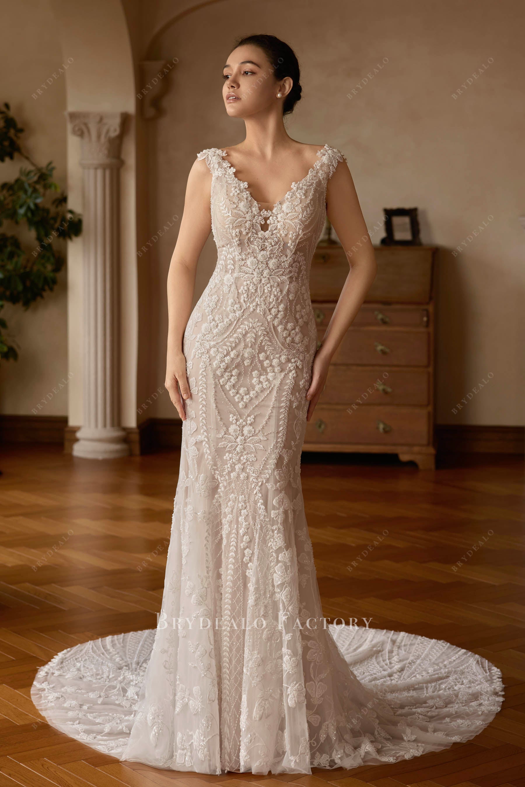 court train mermaid wedding dress