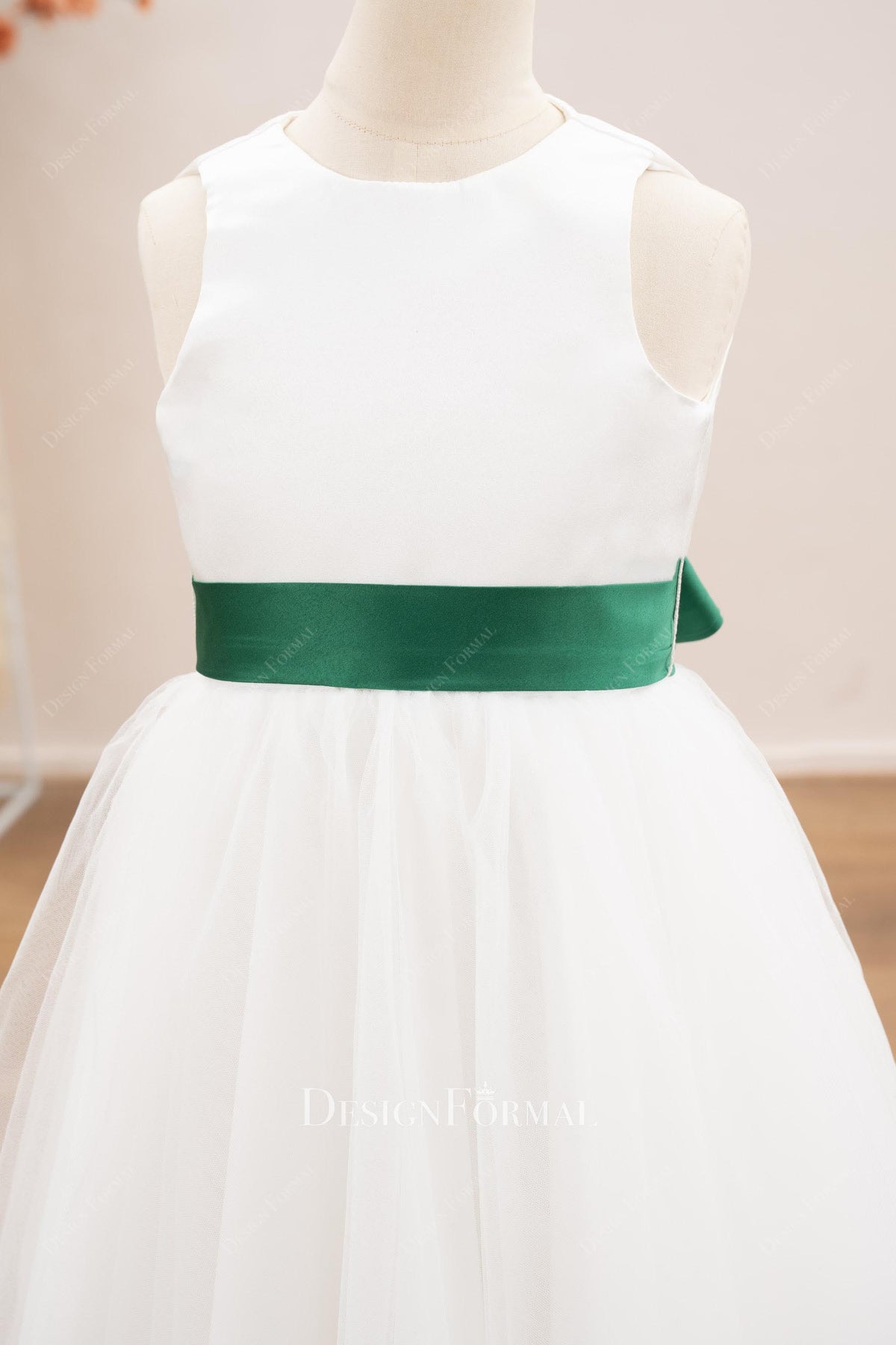 crew neck flower girl dress