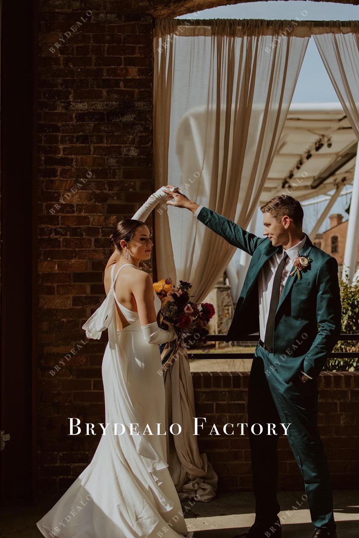 crisscross back mermaid wedding dress