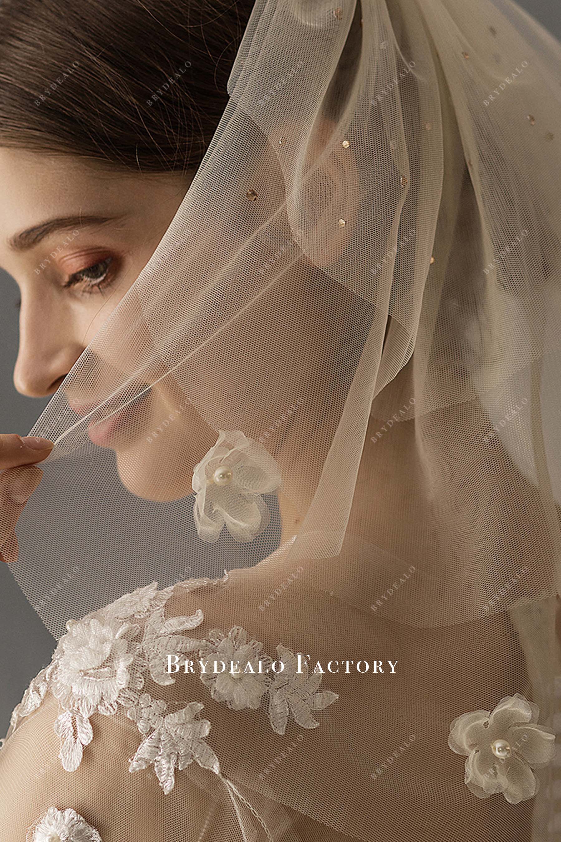 crystal multi layered bridal veil 