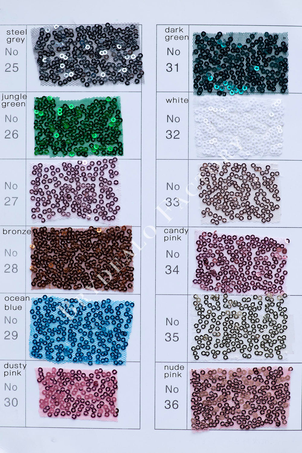 Sequins Color Combination Sparkly 3mm Sequin Fabric Color Chart